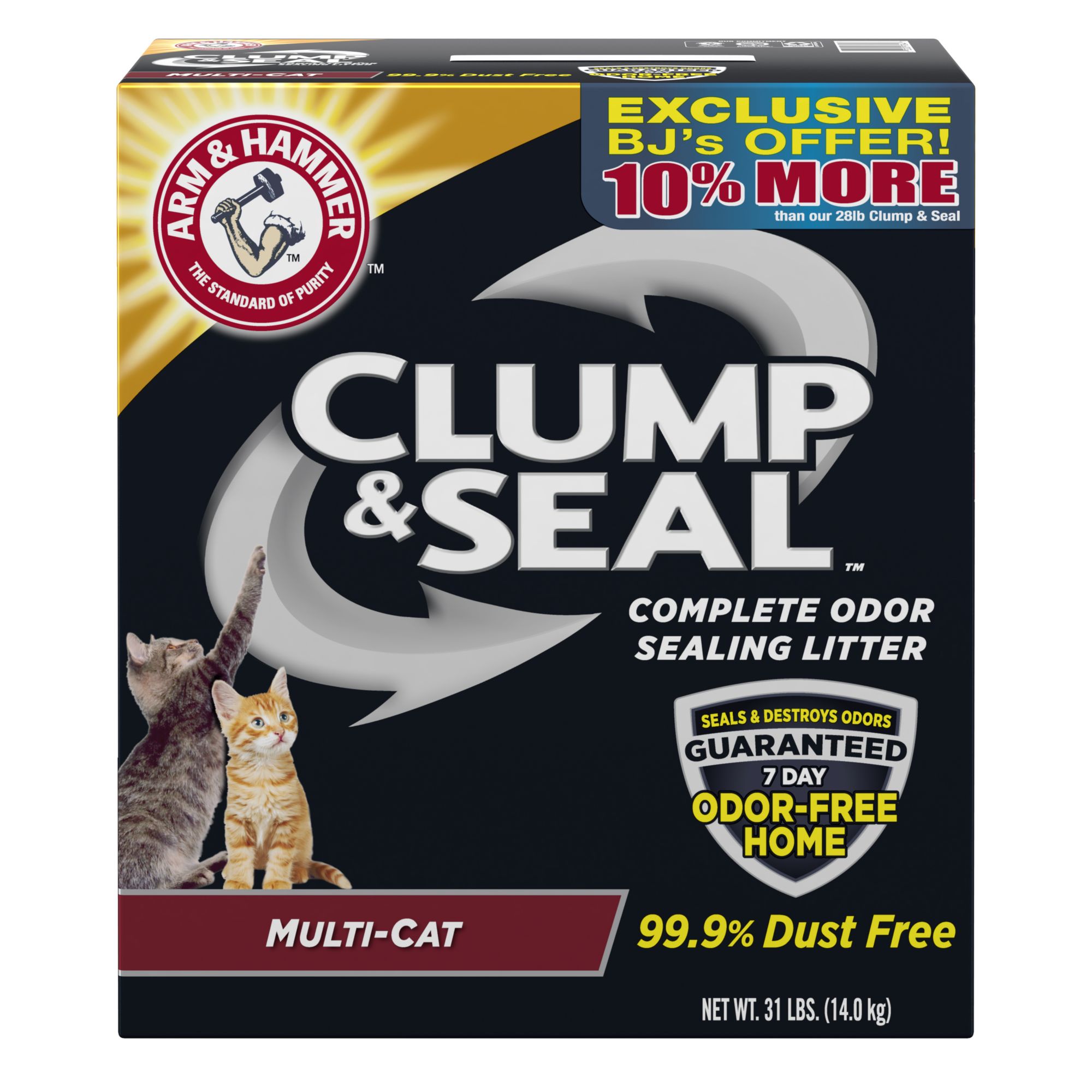 Arm & Hammer Clump & Seal Multi-Cat Litter, 31 lbs.