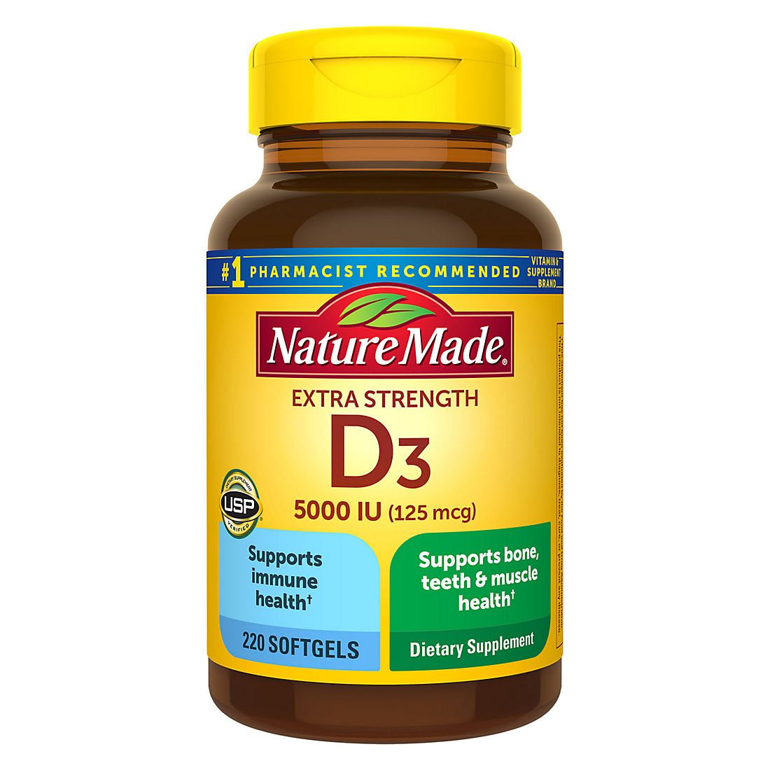 Nature Made Vitamin D3 5000 Iu Softgels 220 Ct