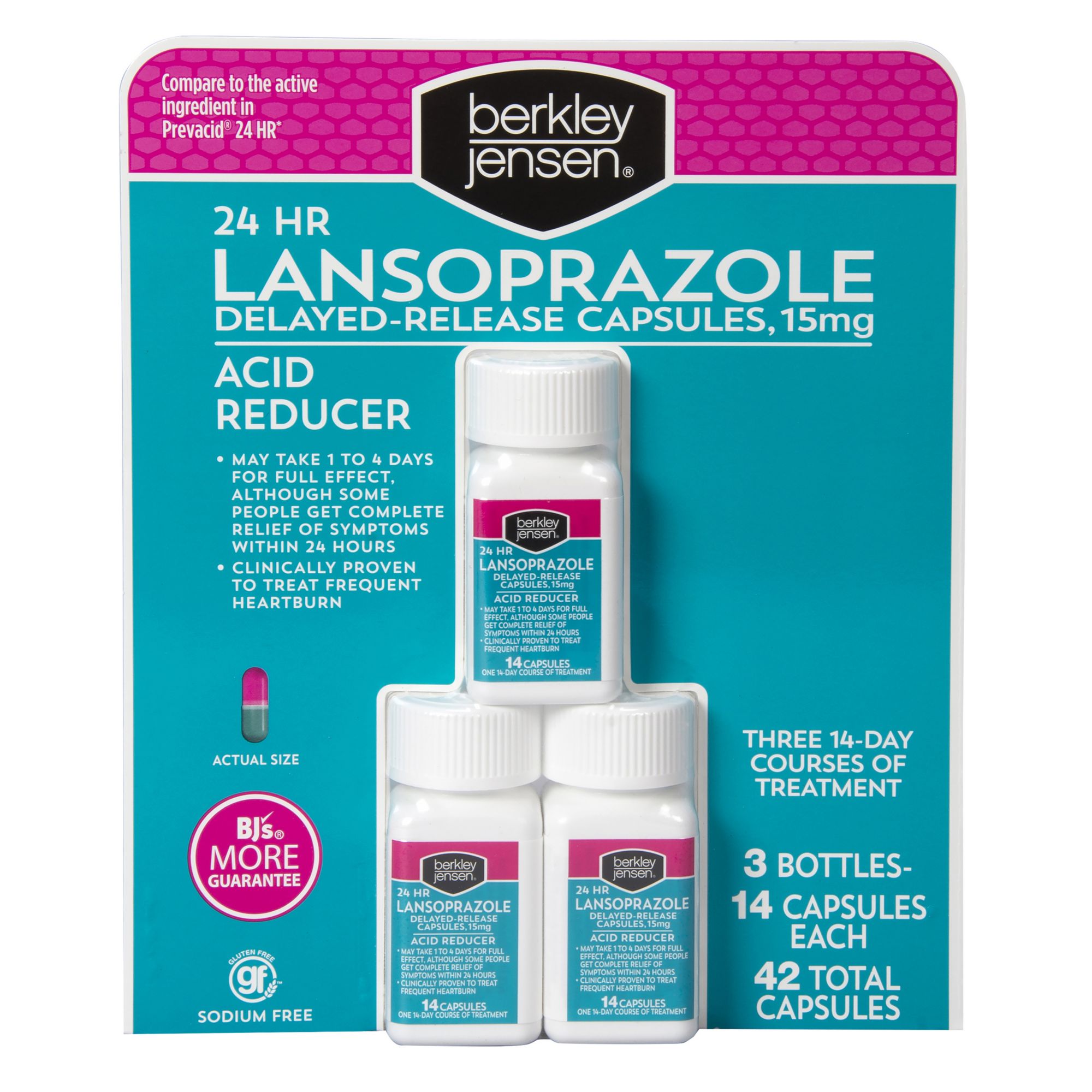 Berkley Jensen 24-Hour Lansoprazole, 3 pk.