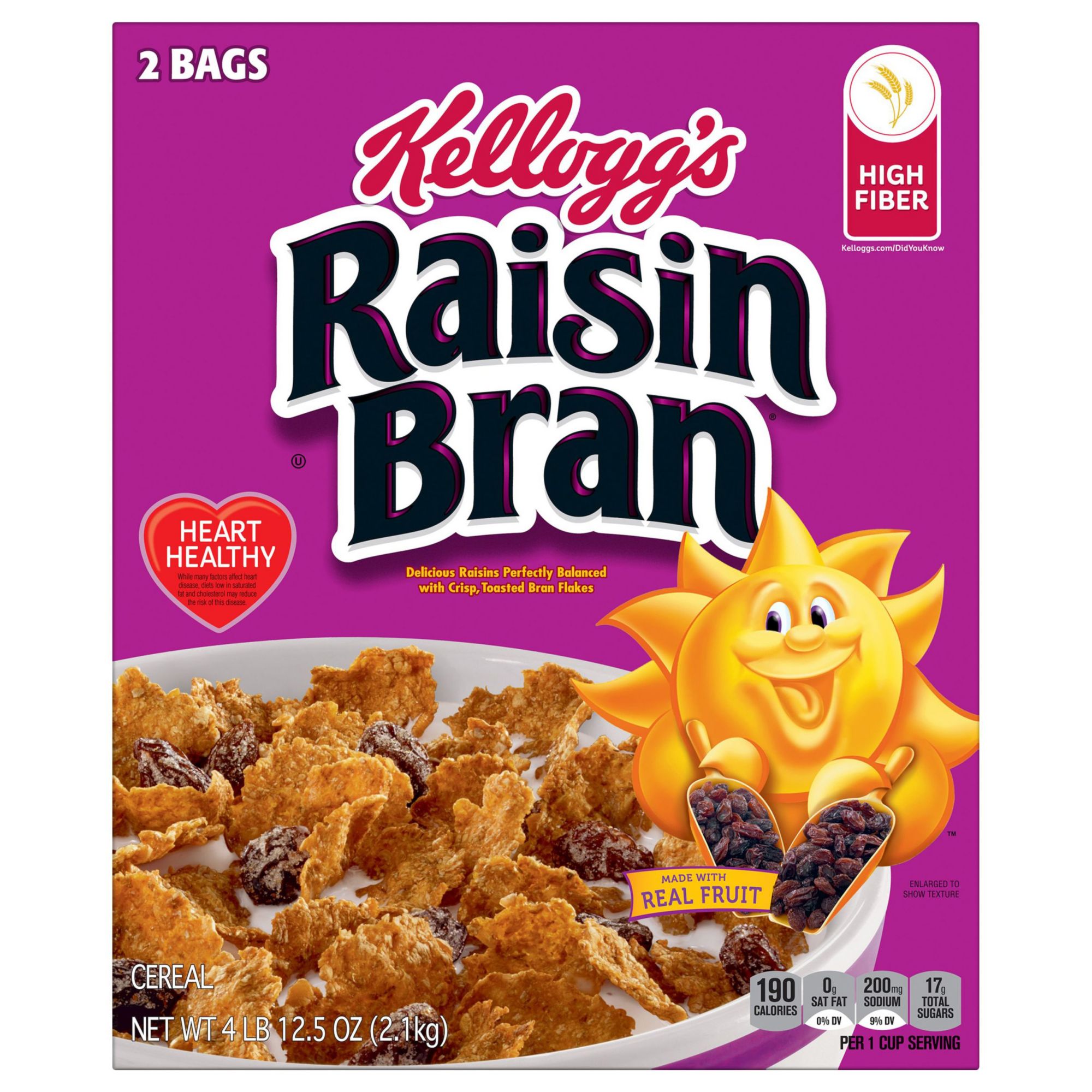 Kellogg's Raisin Bran Breakfast Cereal, 2 pk.