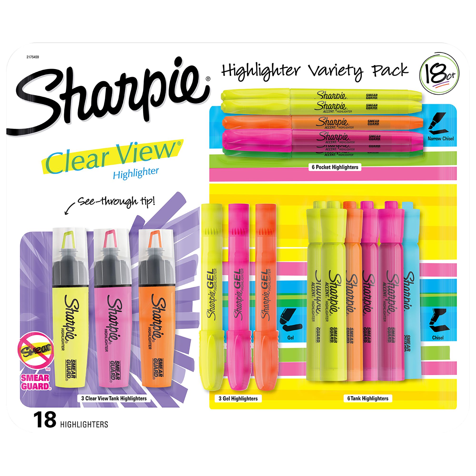 Sharpie Highlighter Variety Pack, 18 ct.