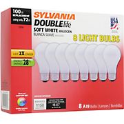 Sylvania 100W Replacement Halogen A19 Light Bulb, 8 pk. - Soft White