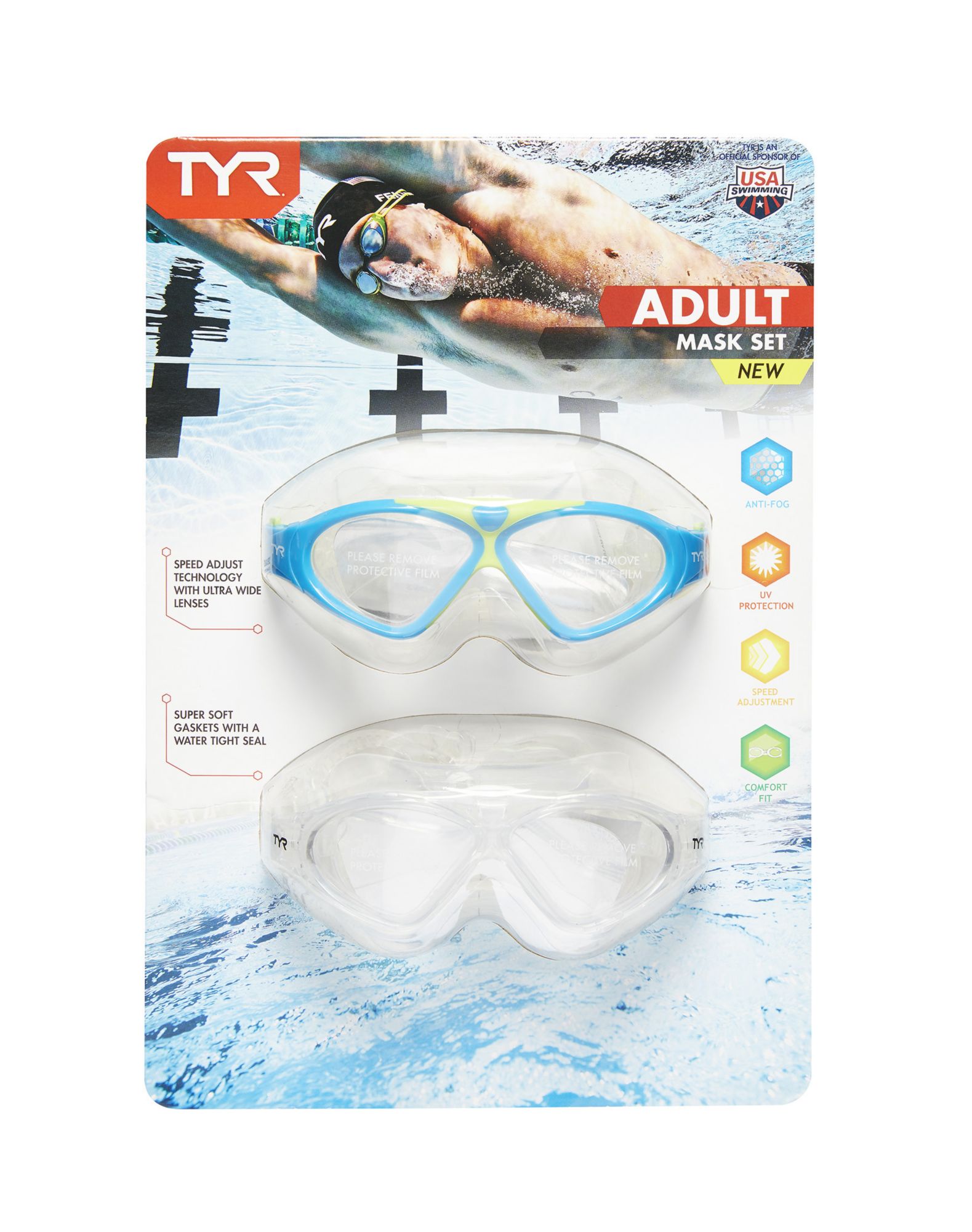 TYR Adult Mask Set, 2 pk. - Assorted