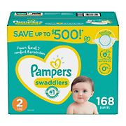 Pampers Swaddlers Diapers, Size 2, 168 ct.