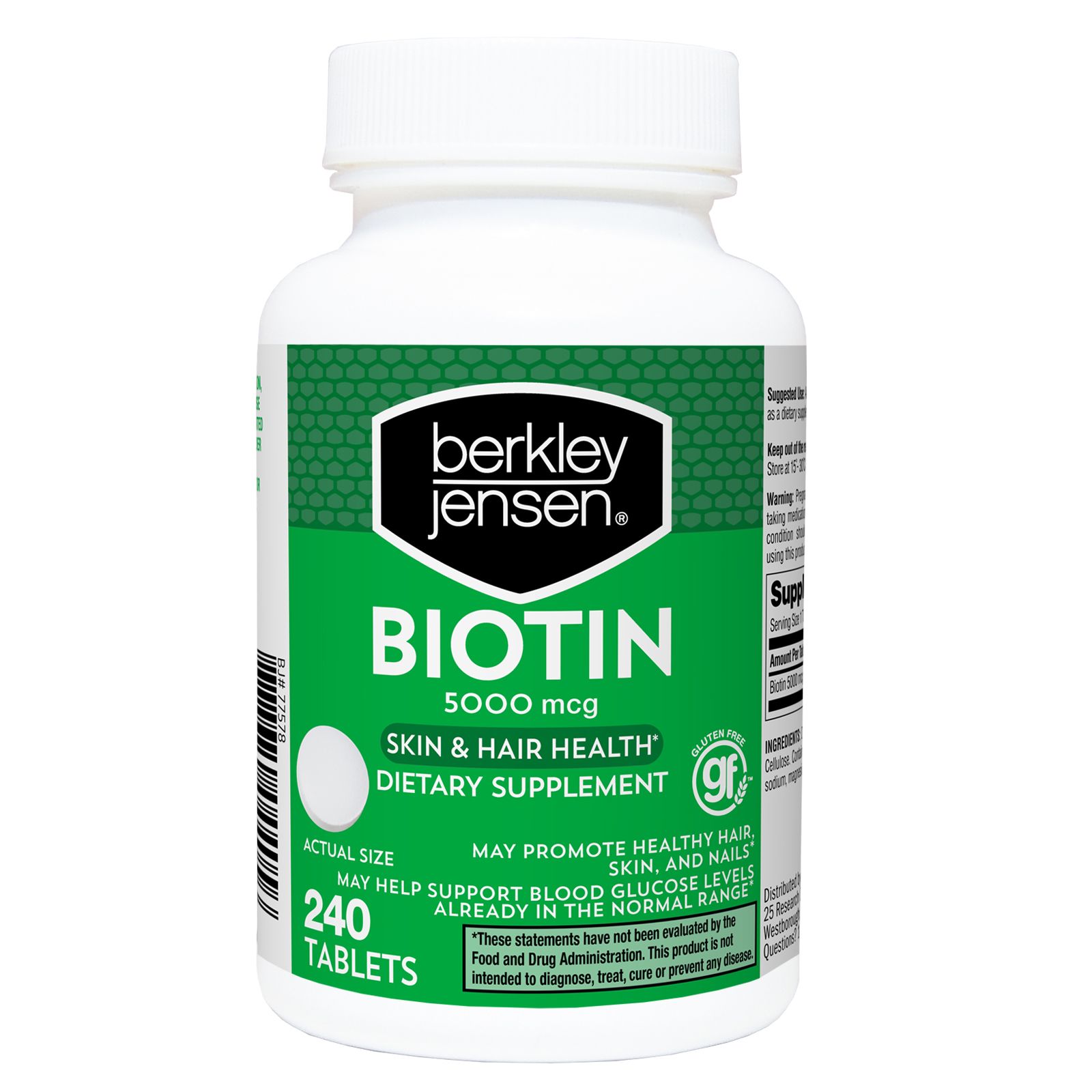 Berkley Jensen 5 000mg Biotin 240 Ct Bjs Wholesale Club