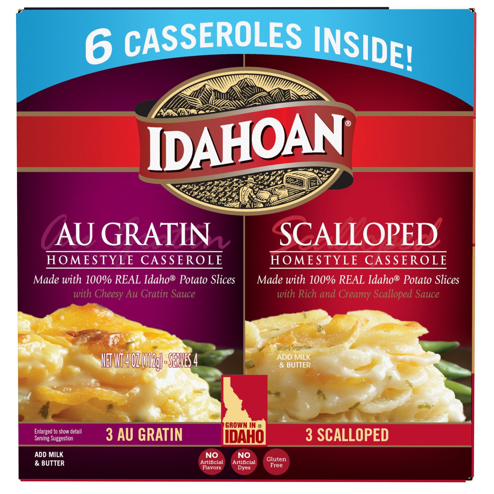 Idahoan Au Gratin and Scalloped Potato Homestyle Casserole, 6 pk. - BJs ...