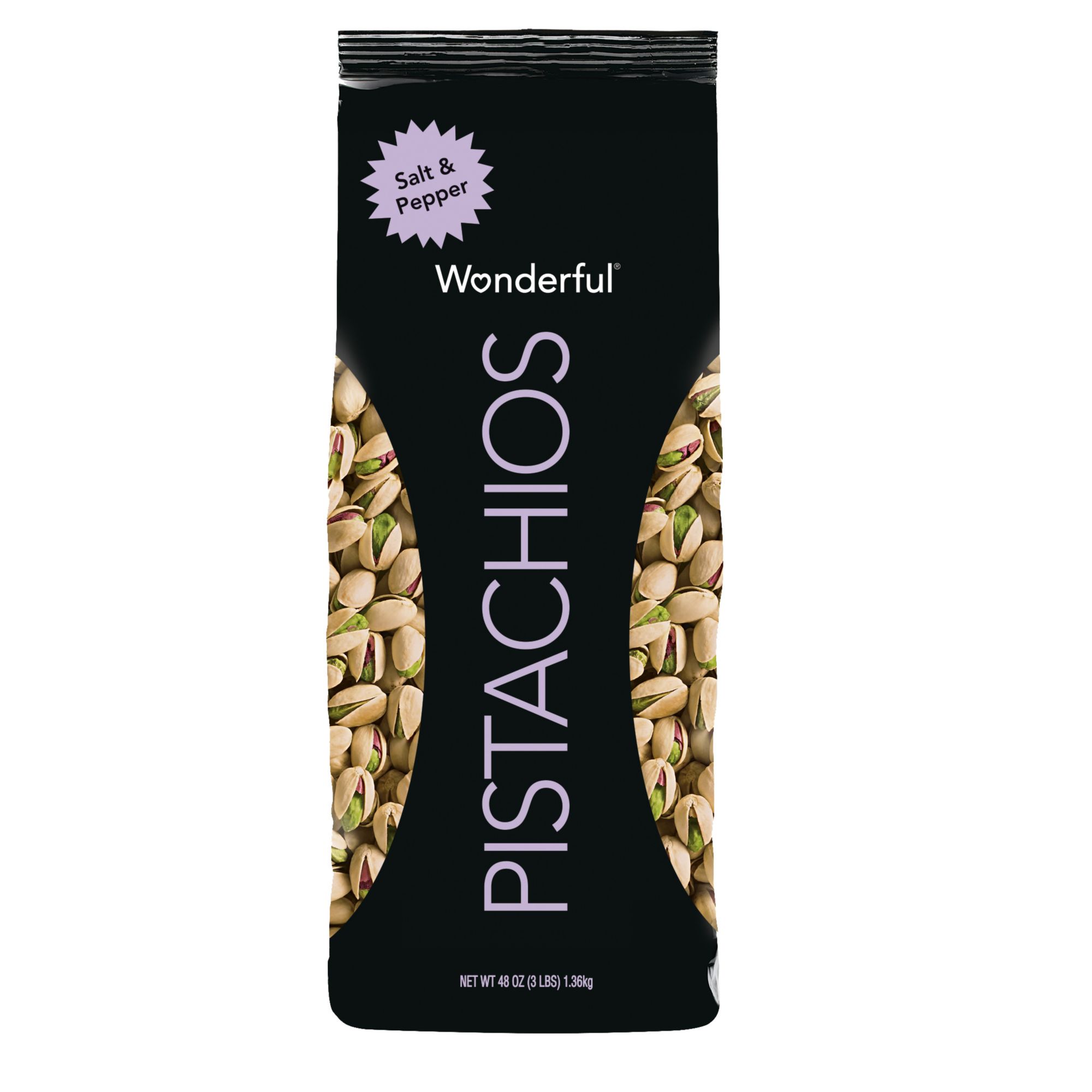 Wonderful Salt & Pepper Pistachios, 48 oz.