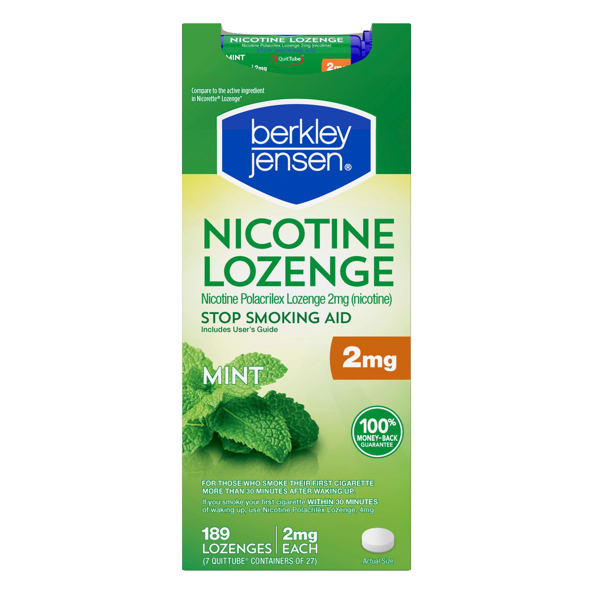 Berkley Jensen 2mg Mint Nicotine Lozenge, 189 ct.