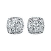 1.00 ct. t.w. Diamond Cluster Stud Earrings in 14k White Gold