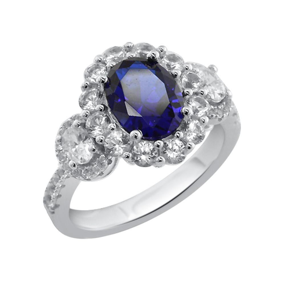 2.50 ct. t.w. Created Sapphire Ring in Sterling Silver