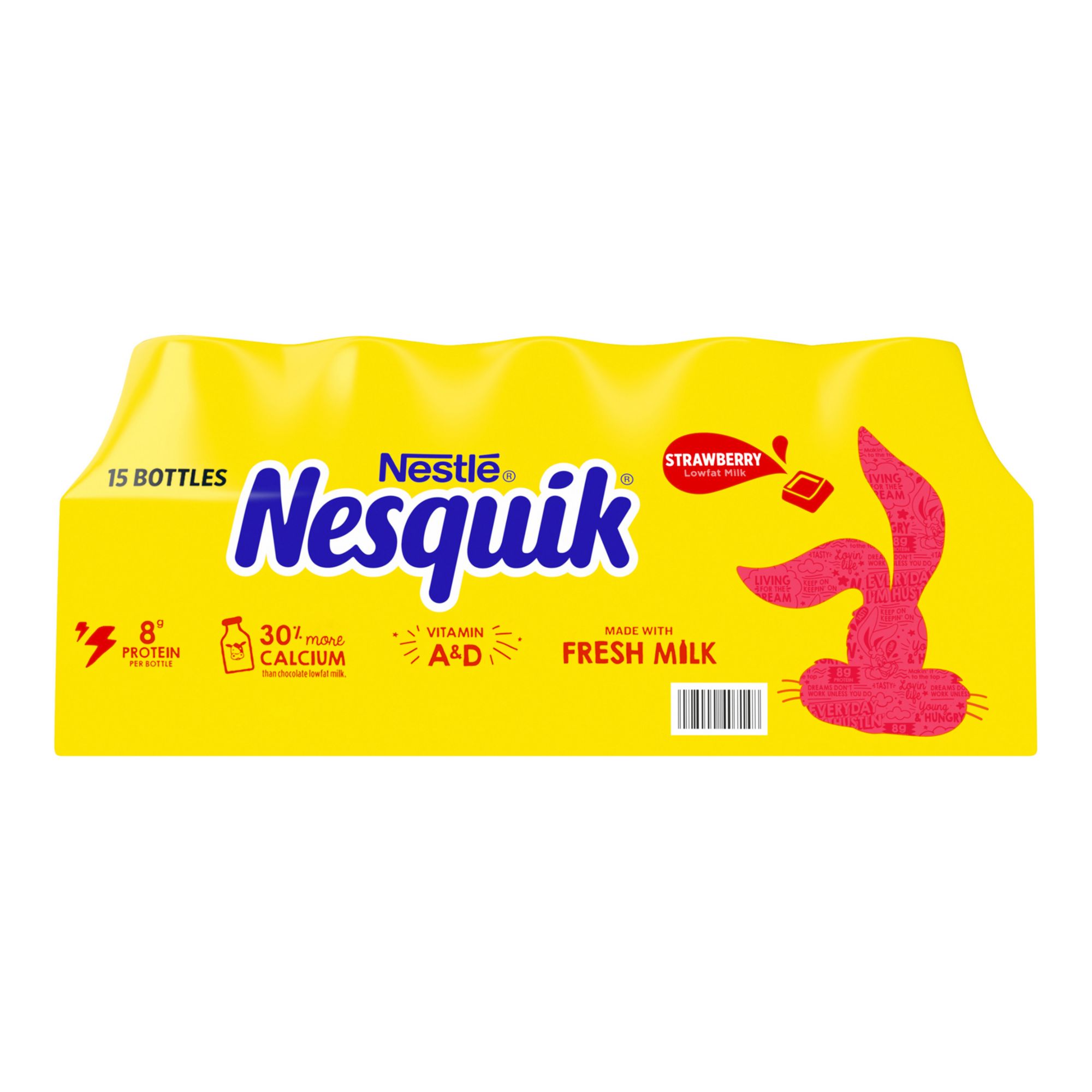 Nesquik Strawberry Flavored Lowfat Milk Ready To Drink, 15 ct./8 oz.