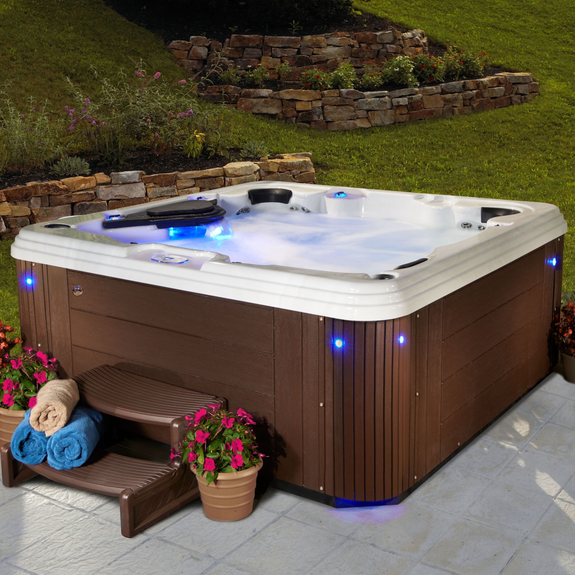 BJ's Wholesale Club for Celestial Spas Pearl 6Person 67Jet Acrylic Hot Tub and Lounger Spa w