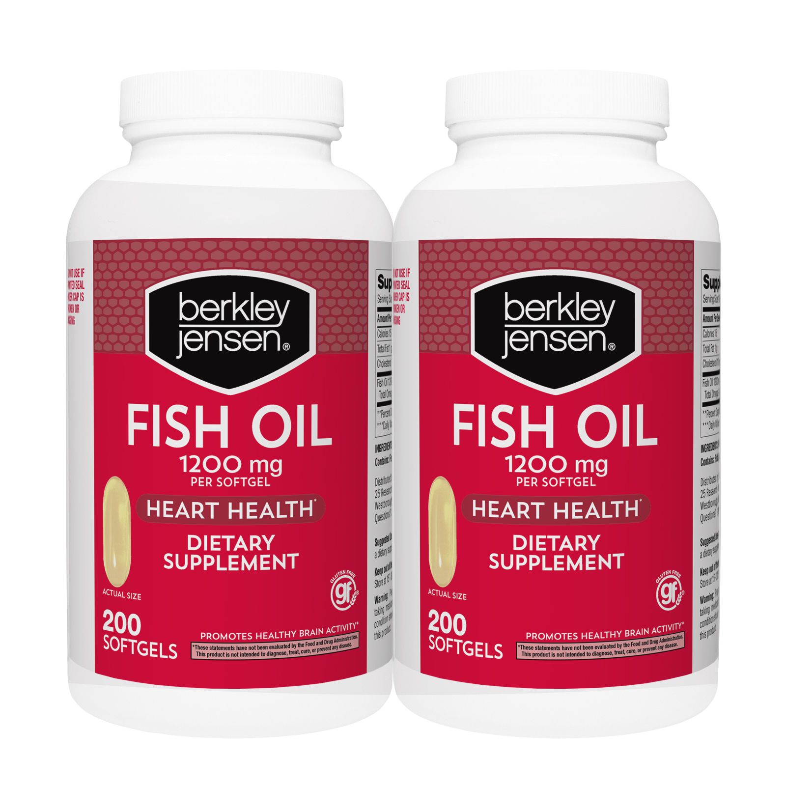 Berkley Jensen 1200mg Fish Oil Softgels 2 Pk200 Ct