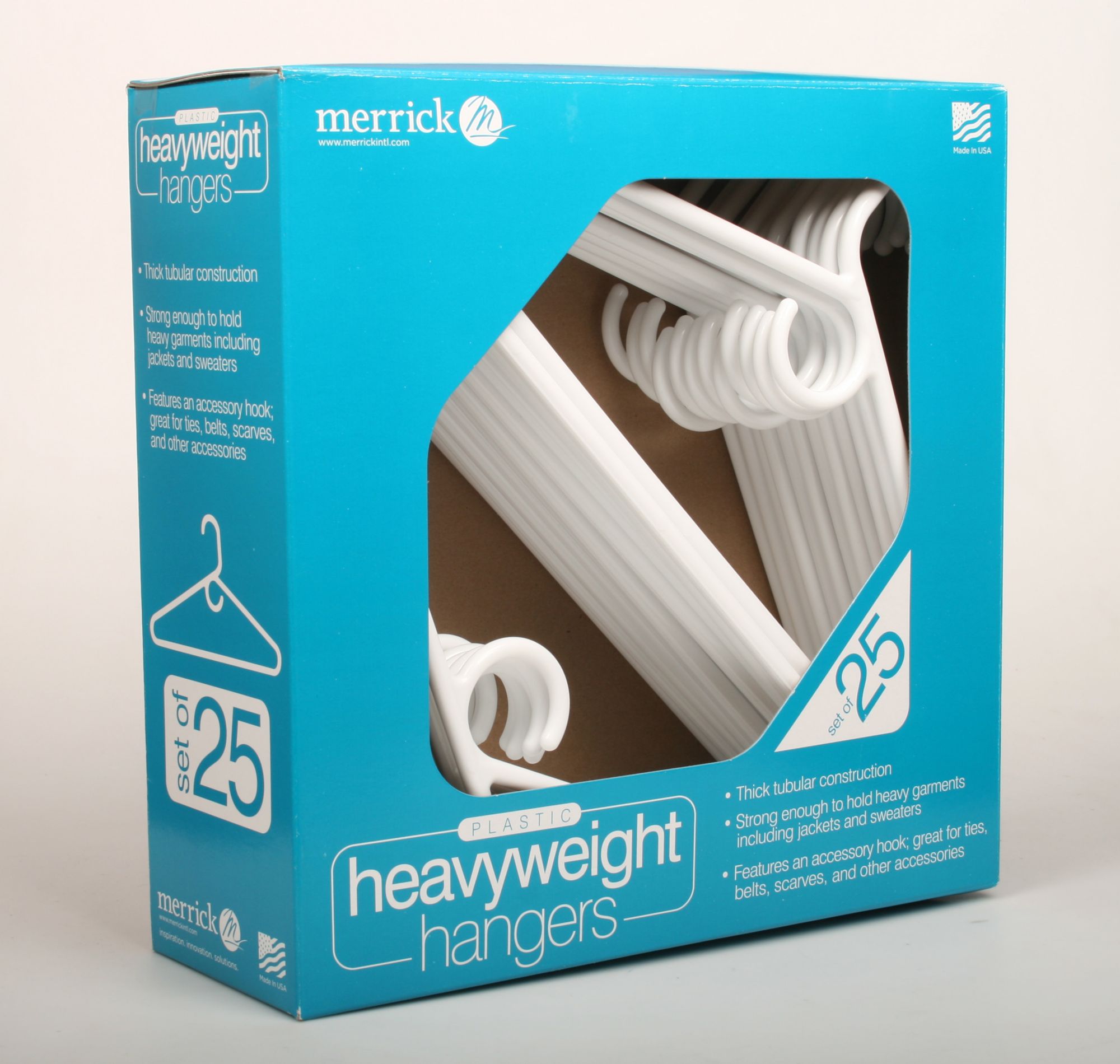 Plastic Hangers, Heavy-Weight White, 3-Pk.