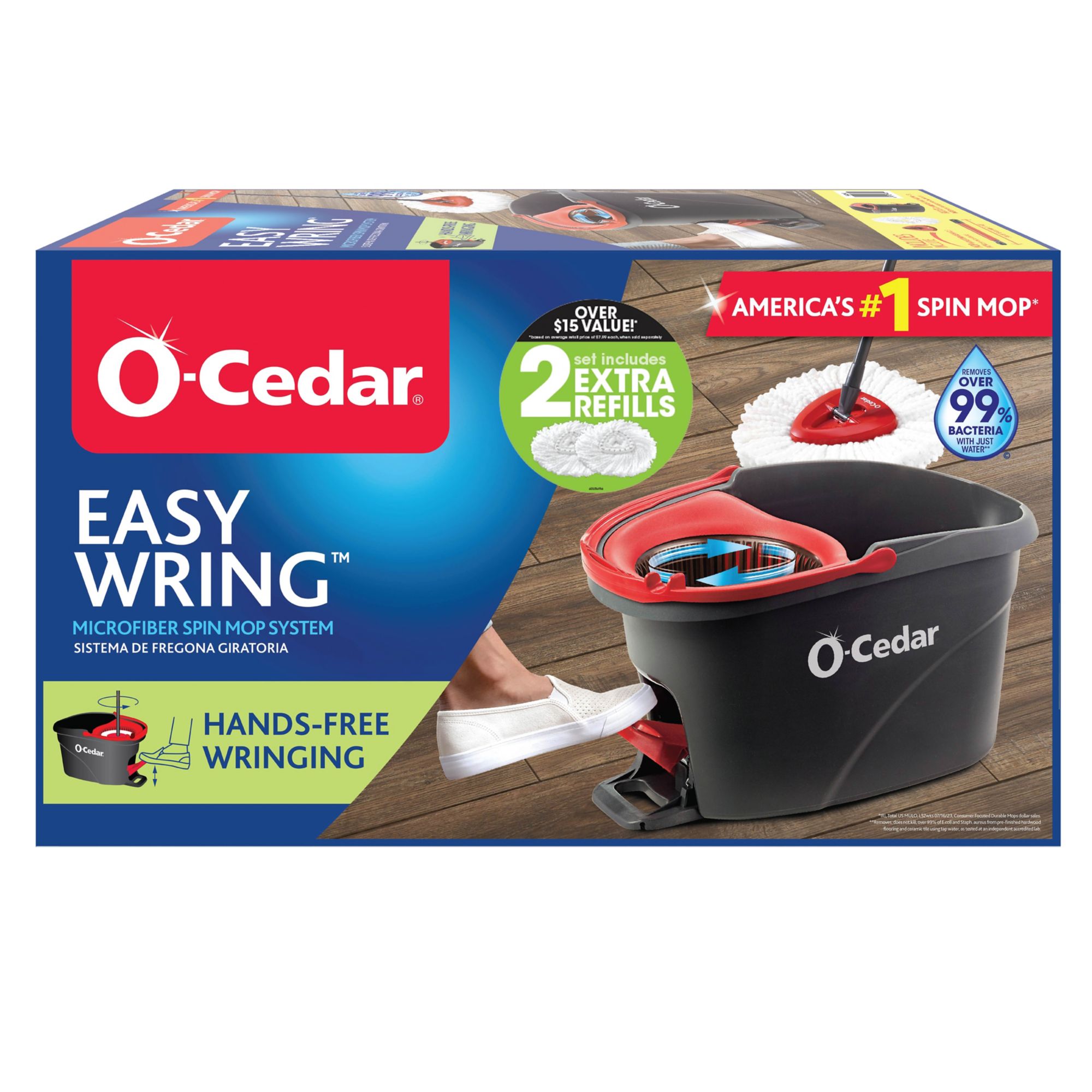 O-Cedar EasyWring Spin Mop & Bucket System with 3 Refills