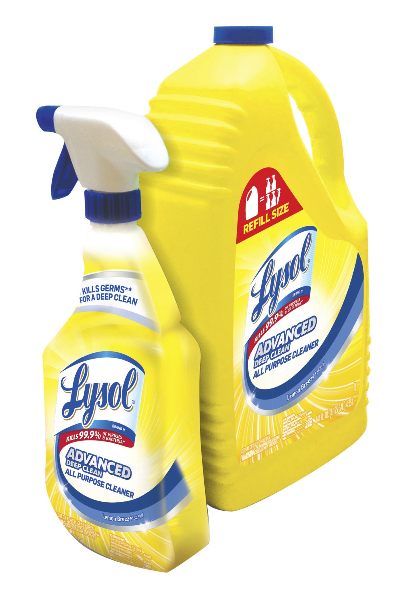 Lysol All-Purpose Cleaner, 32 oz. Trigger Bottle with 144 oz. Refill, Lemon Breeze
