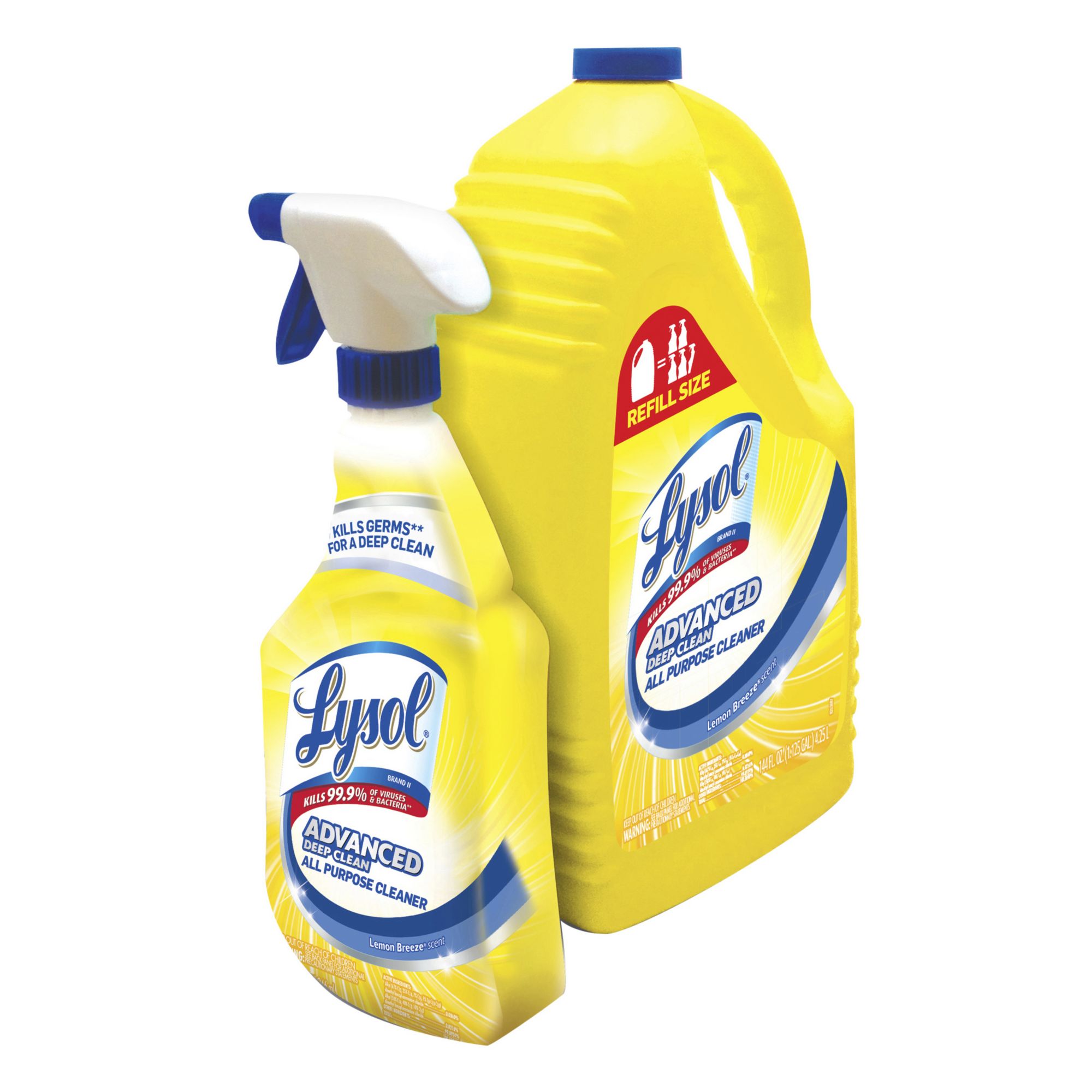 Lysol All-Purpose Cleaner, 32 oz. Trigger Bottle with 144 oz. Refill, Lemon Breeze