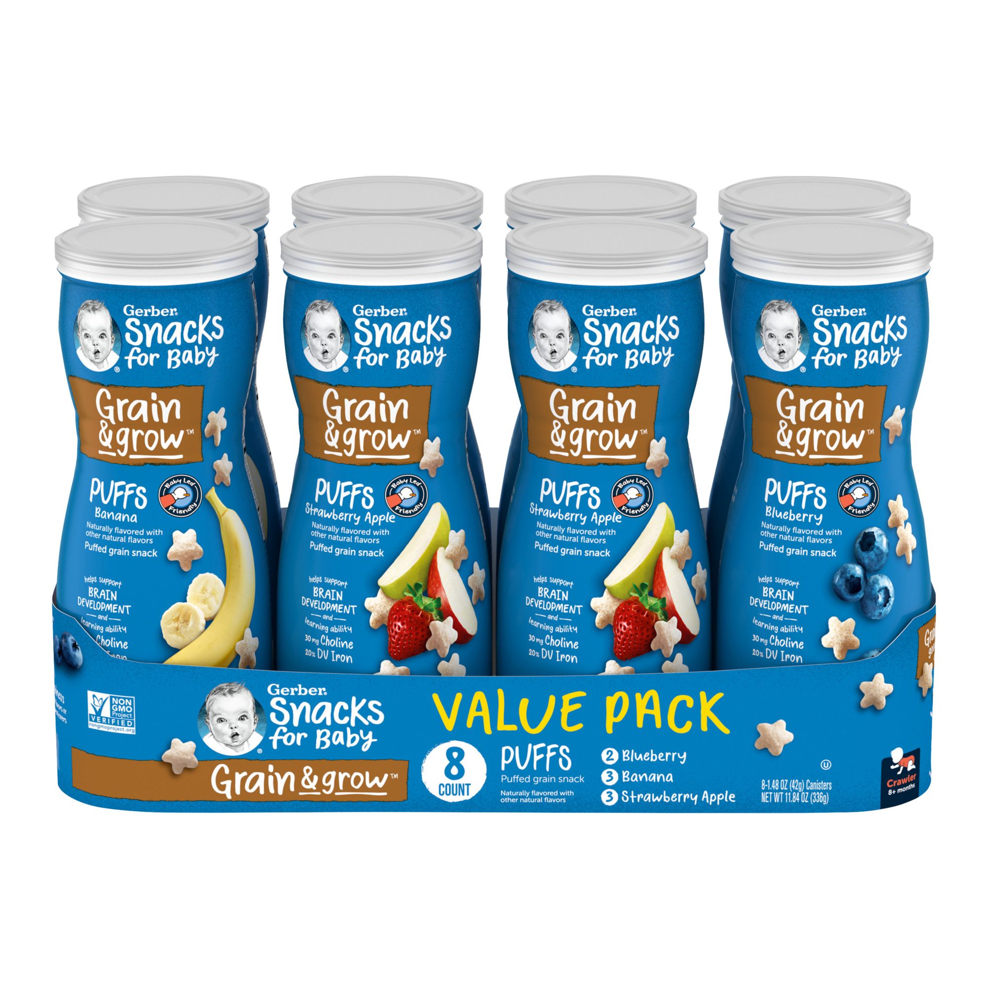 Gerber Graduates Lil' Crunchies Baked Whole Grain Corn Snack, 8 Pk./1.48  Oz.