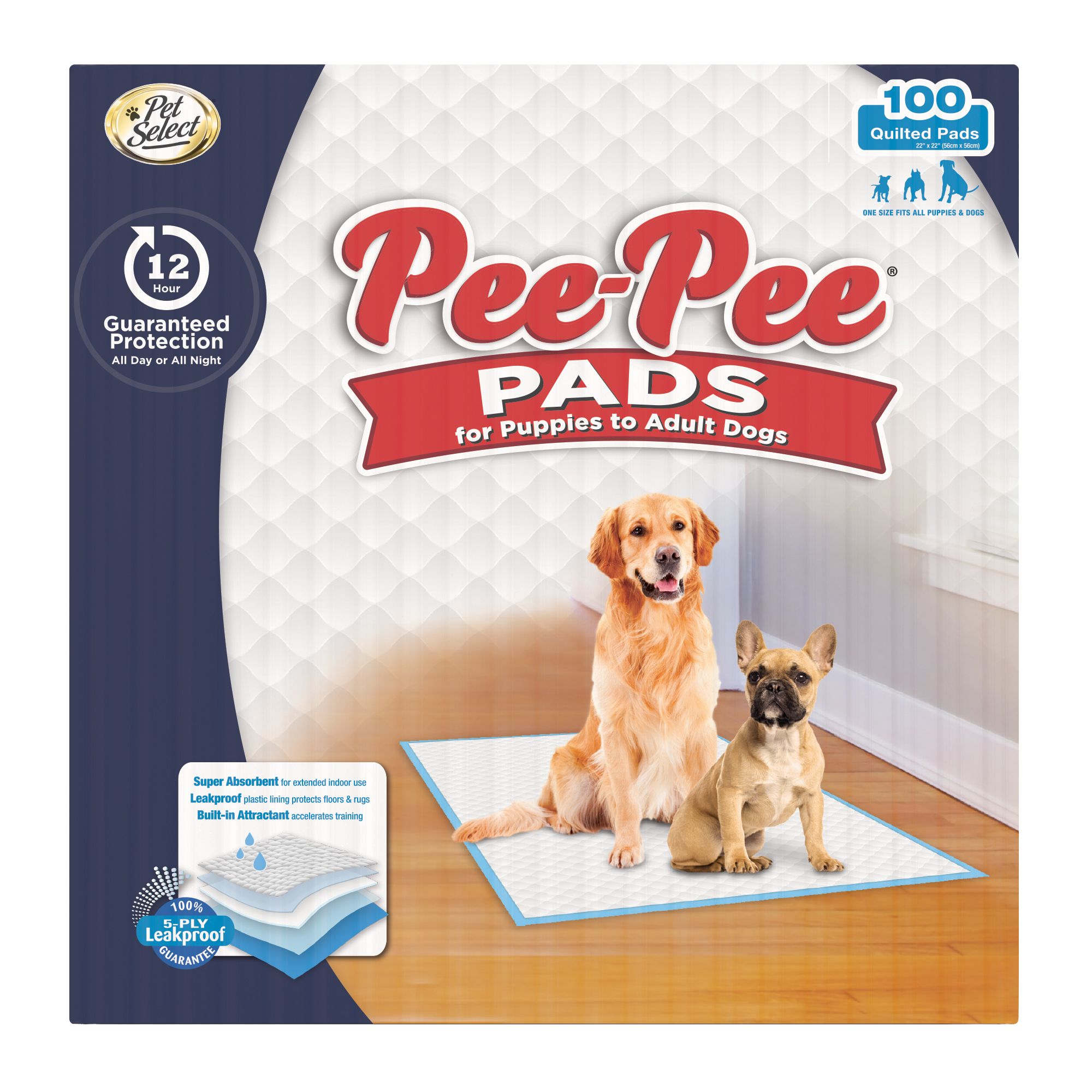 Pet Select Pee Pee Pads 100 Ct