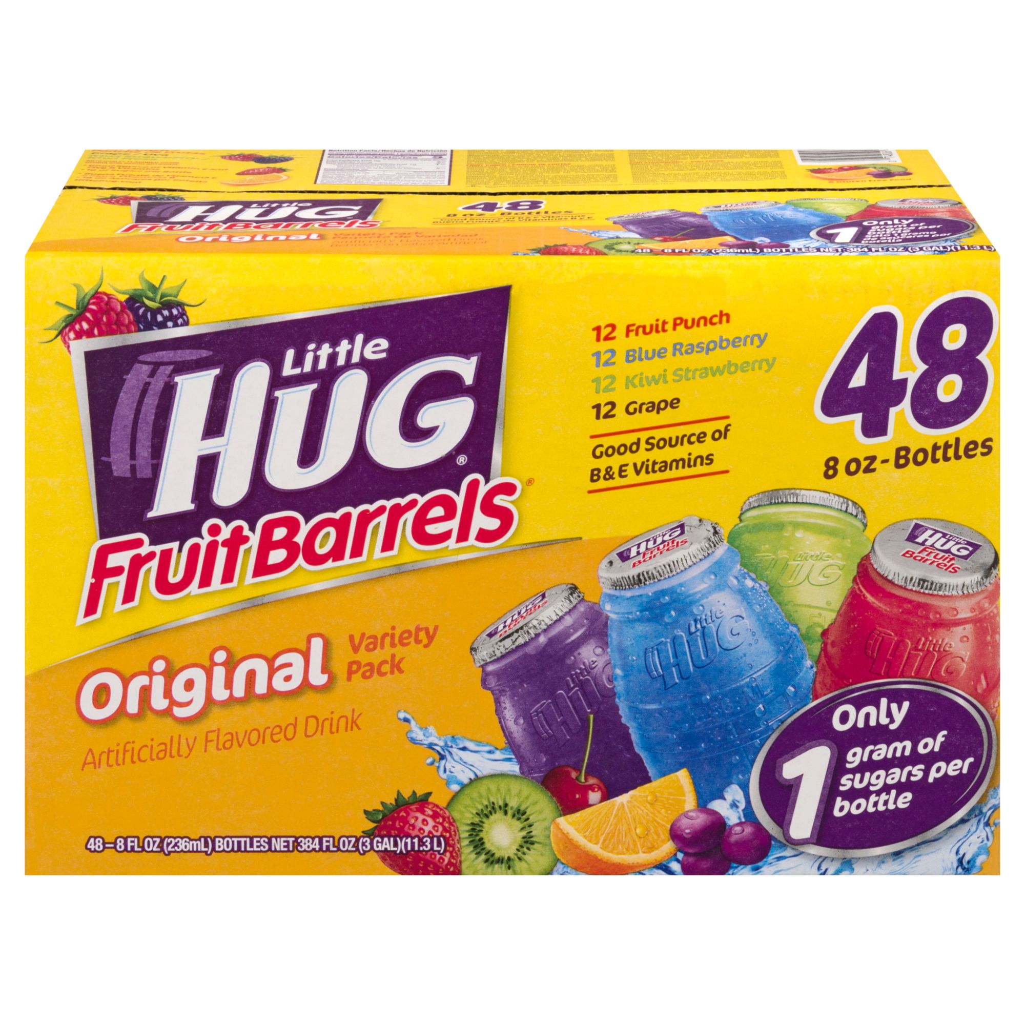 Little Hugs Fruit Barrels Variety Pack, 48 ct./8 oz.