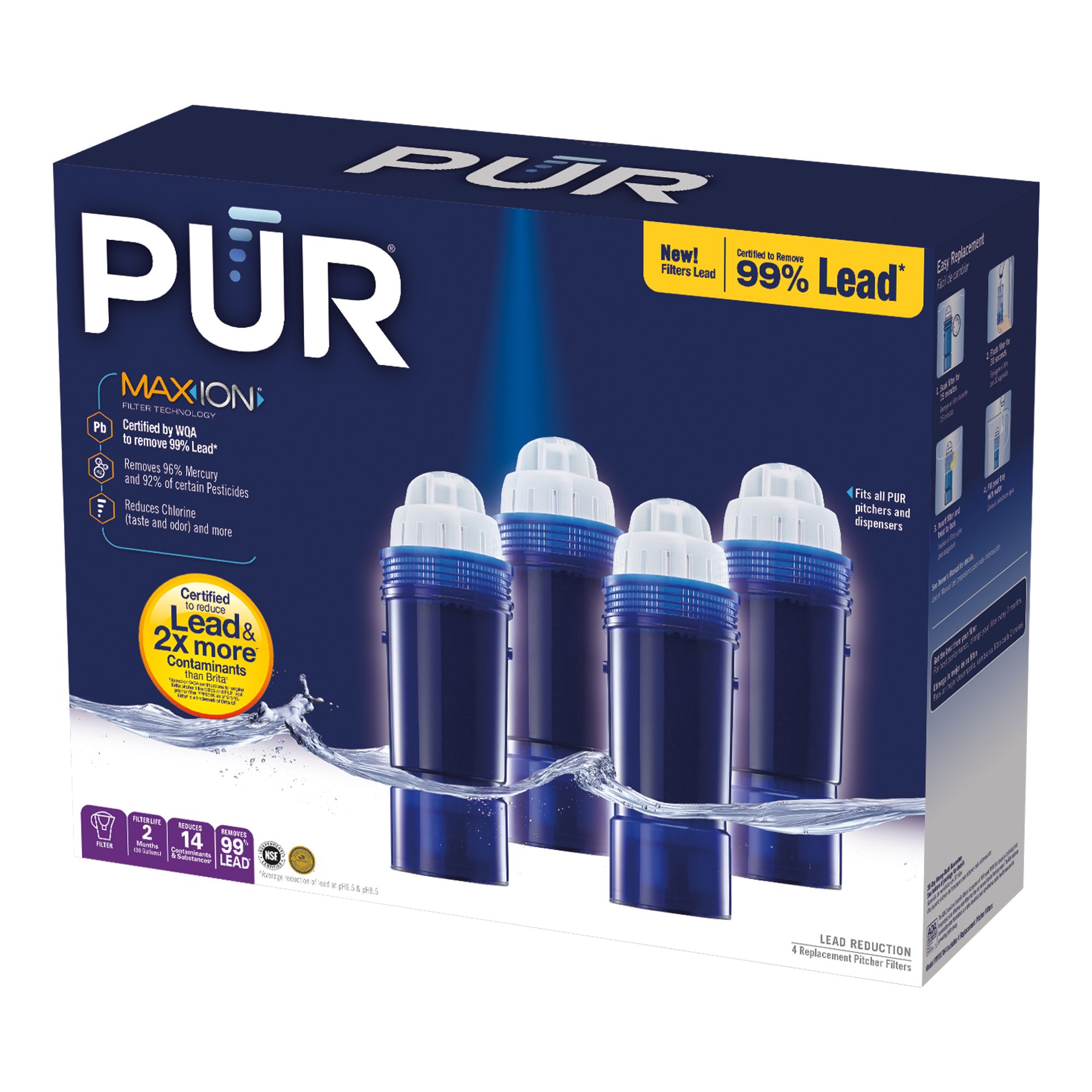 Pur Maxion Replacement Pitcher Filter 4 Pk Bjs Wholesale Club