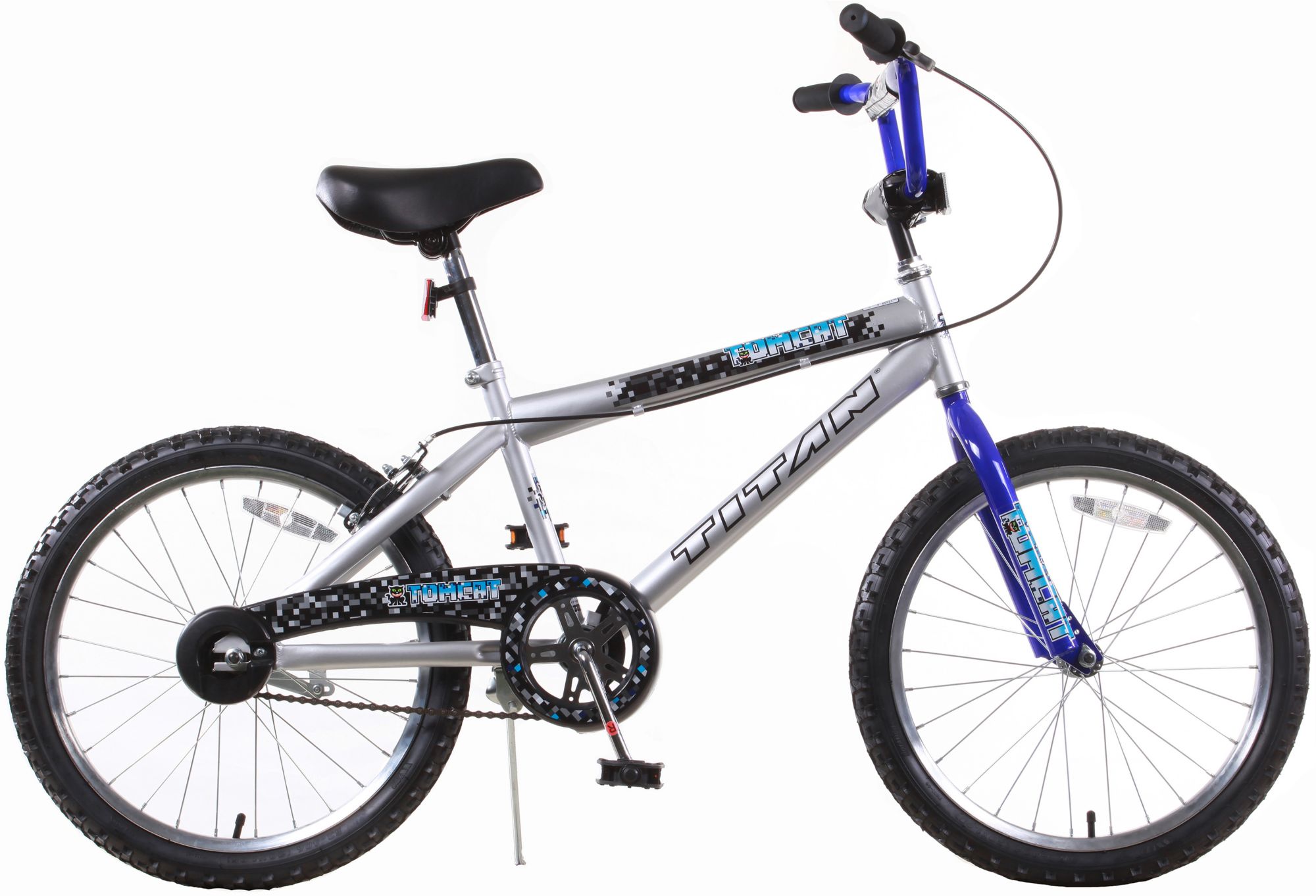 Titan Tomcat Boys' 20&quot; BMX Bike - Silver/Blue