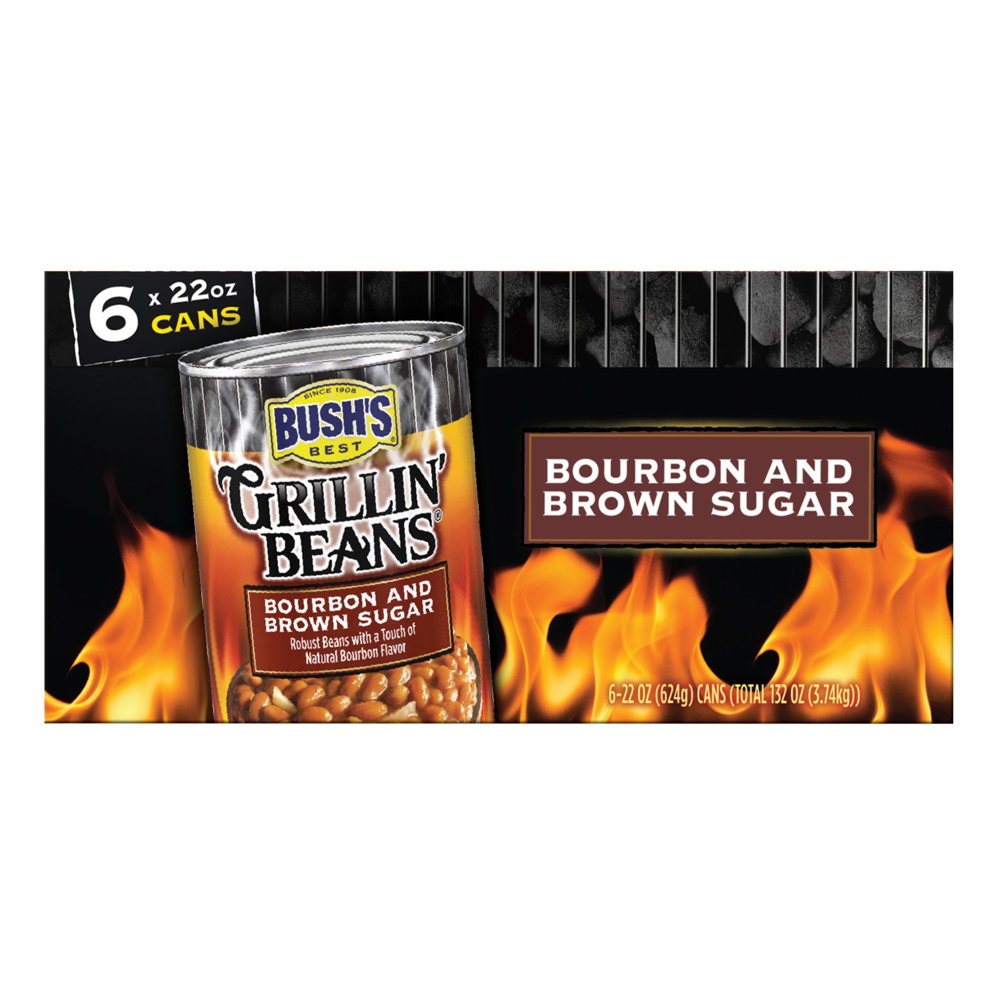 Bush's Grillin' Beans Bourbon and Brown Sugar, 6 ct./22 oz.