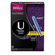 U by Kotex Click Compact Regular Unscented Tampons, 68 ct.