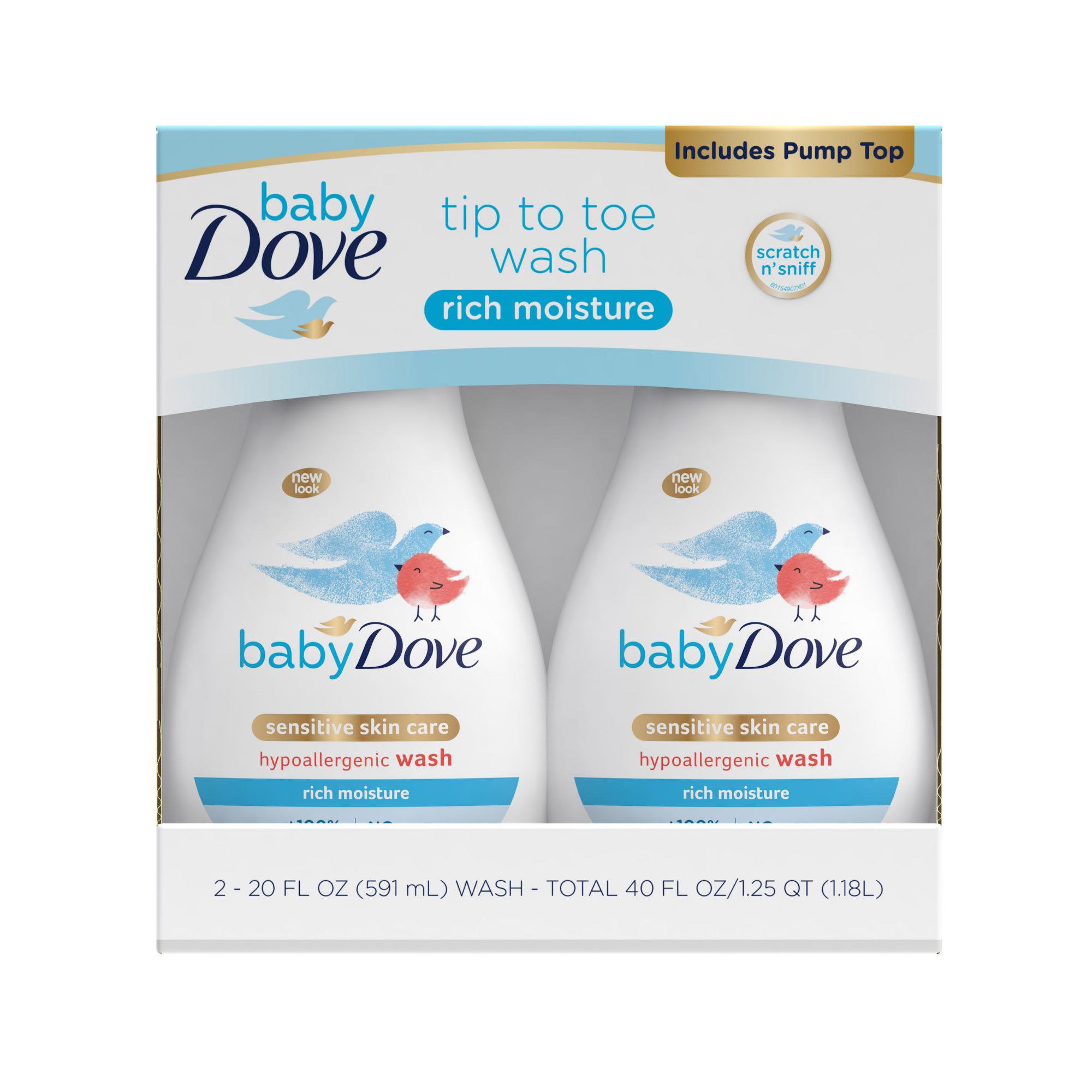 Baby Dove Rich Moisture Tip To Toe Wash 2 Ct 20 Oz Bjs