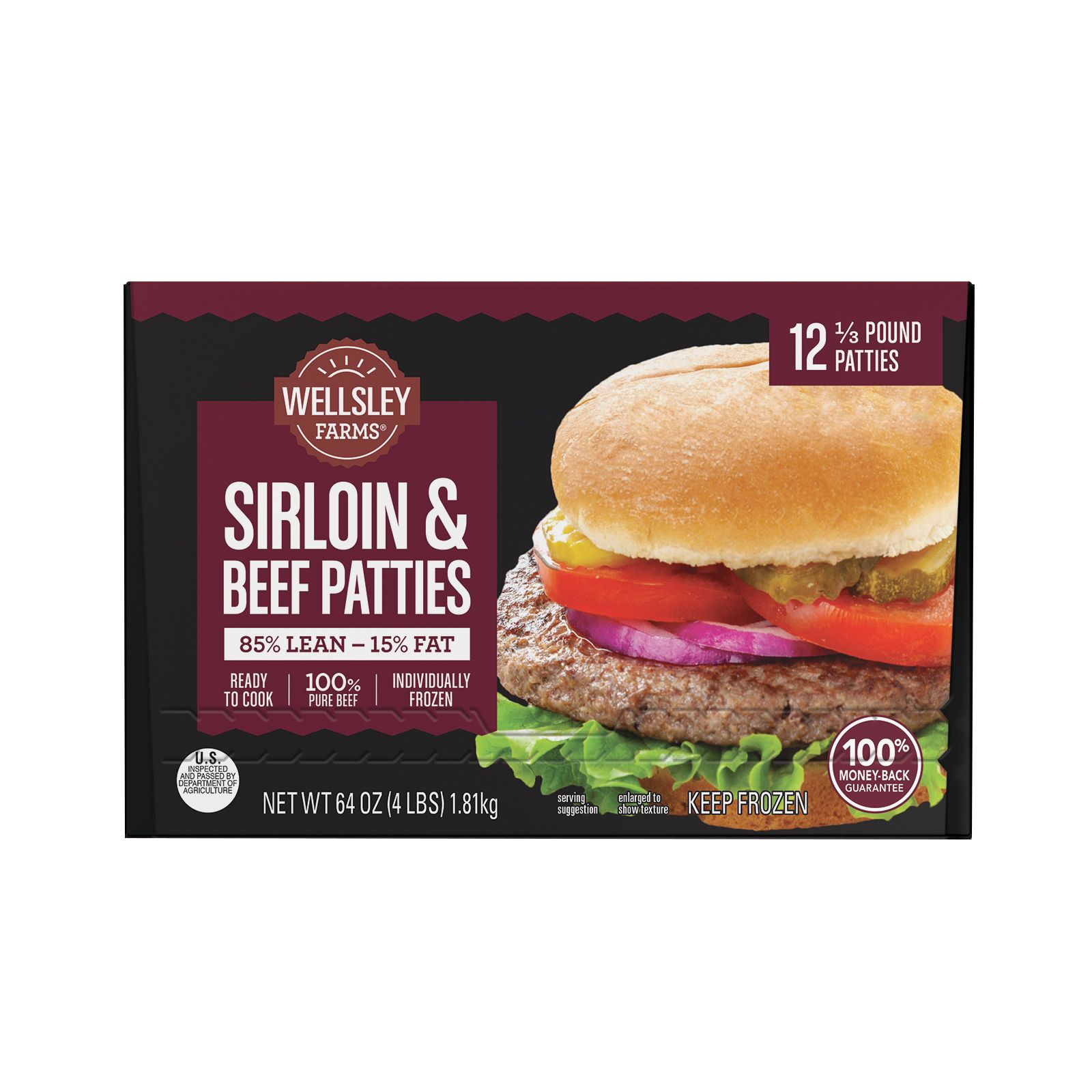 Wellsley Farms Sirloin and Beef Patties, 12 pk./5.3 oz.