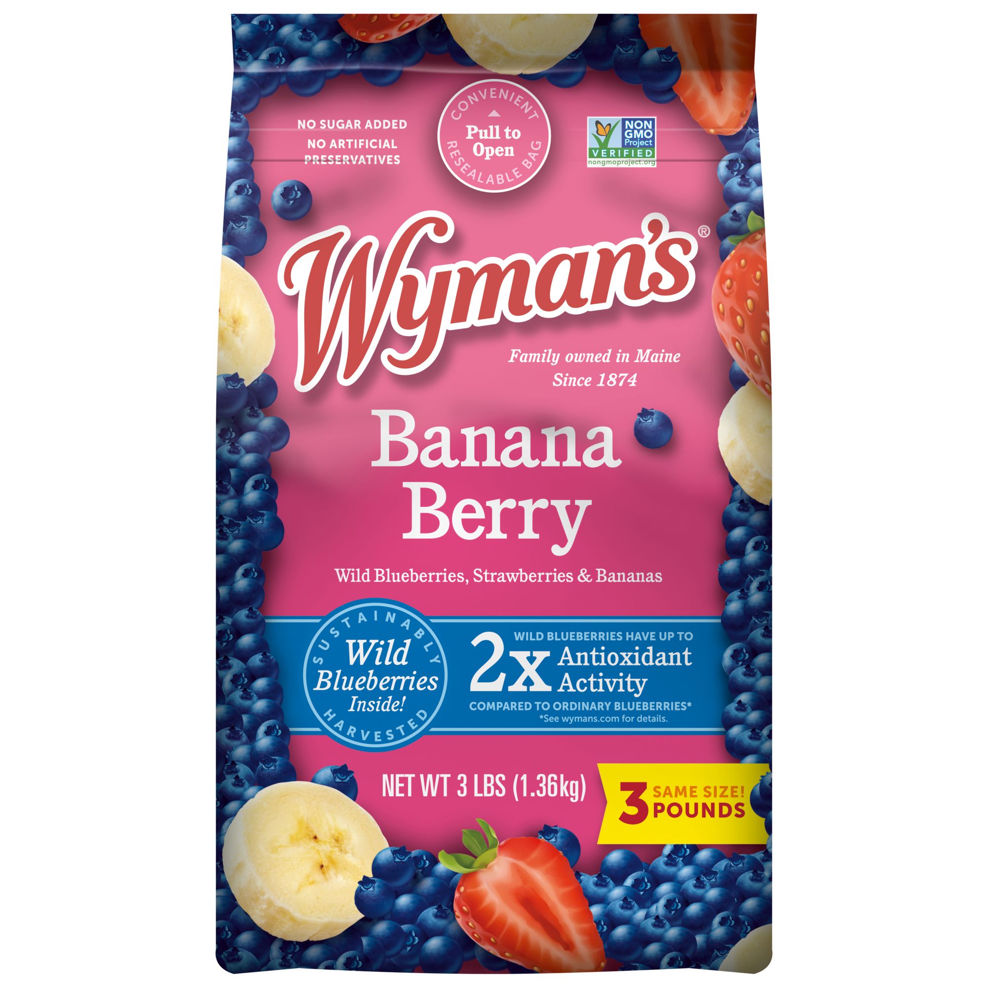 Wyman's Banana Berry with Wild Blues Fruit Mix, 3 lbs.