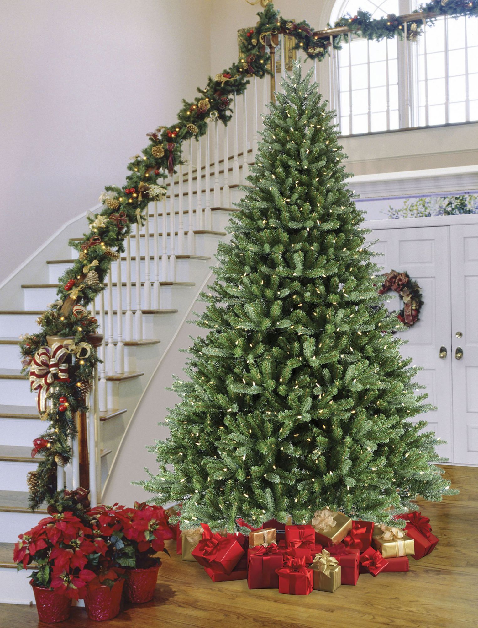 Silver Iridescent Tree with Multi-Colored Lights - 5 ft, 7.5 ft, and 9 ft.  Tall