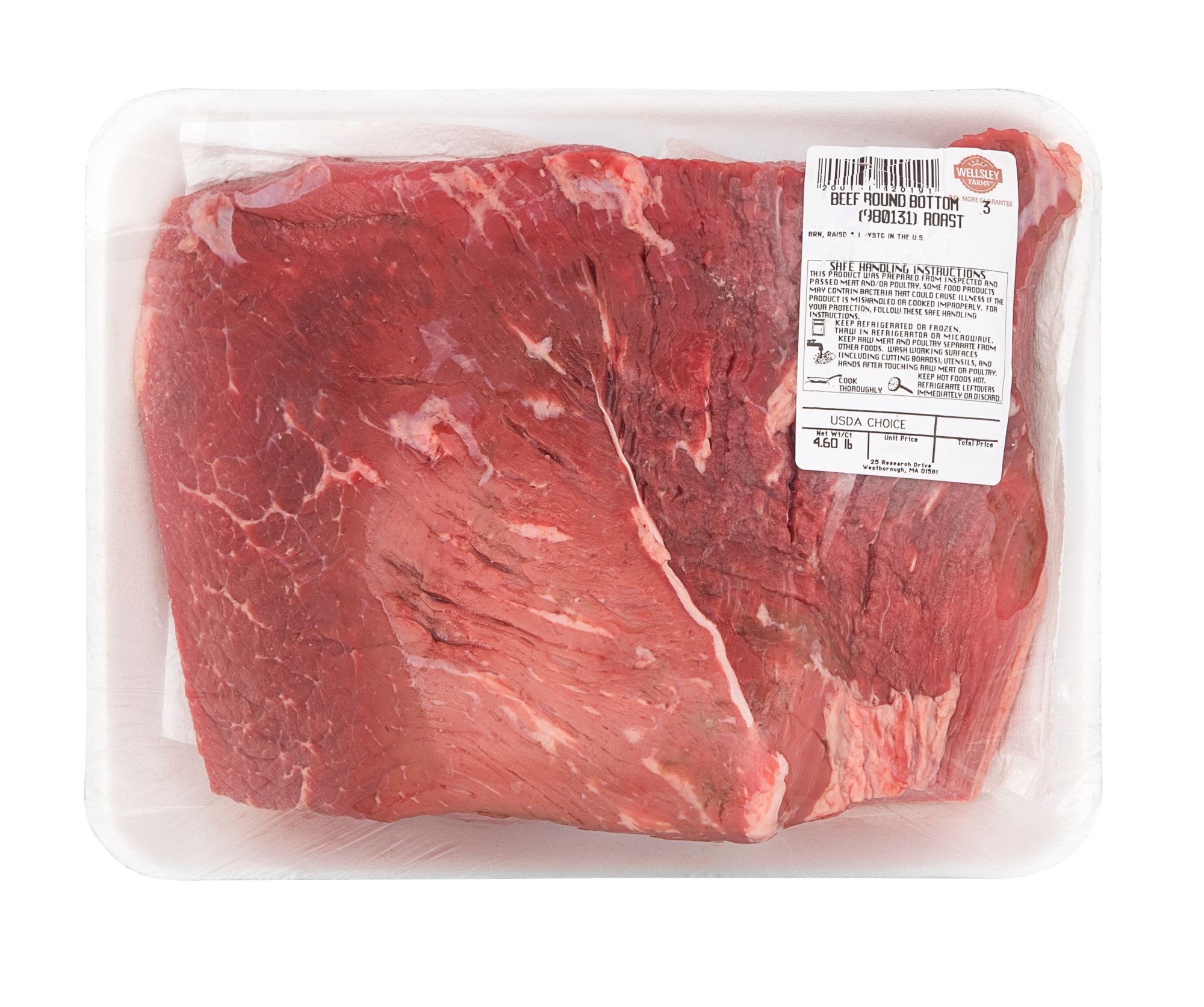 Wellsley Farms USDA Choice Beef Bottom Round Roast,  4-4.5