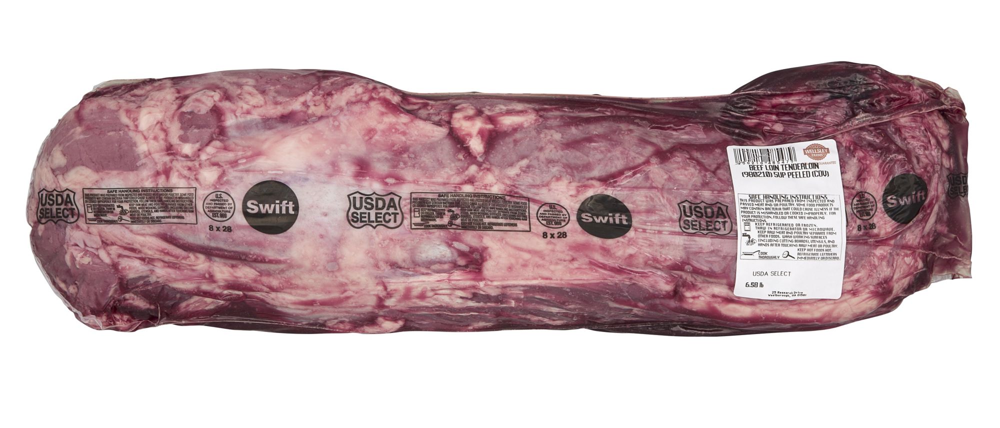USDA Select Whole Beef Loin Tenderloin,  5 - 8 lbs.