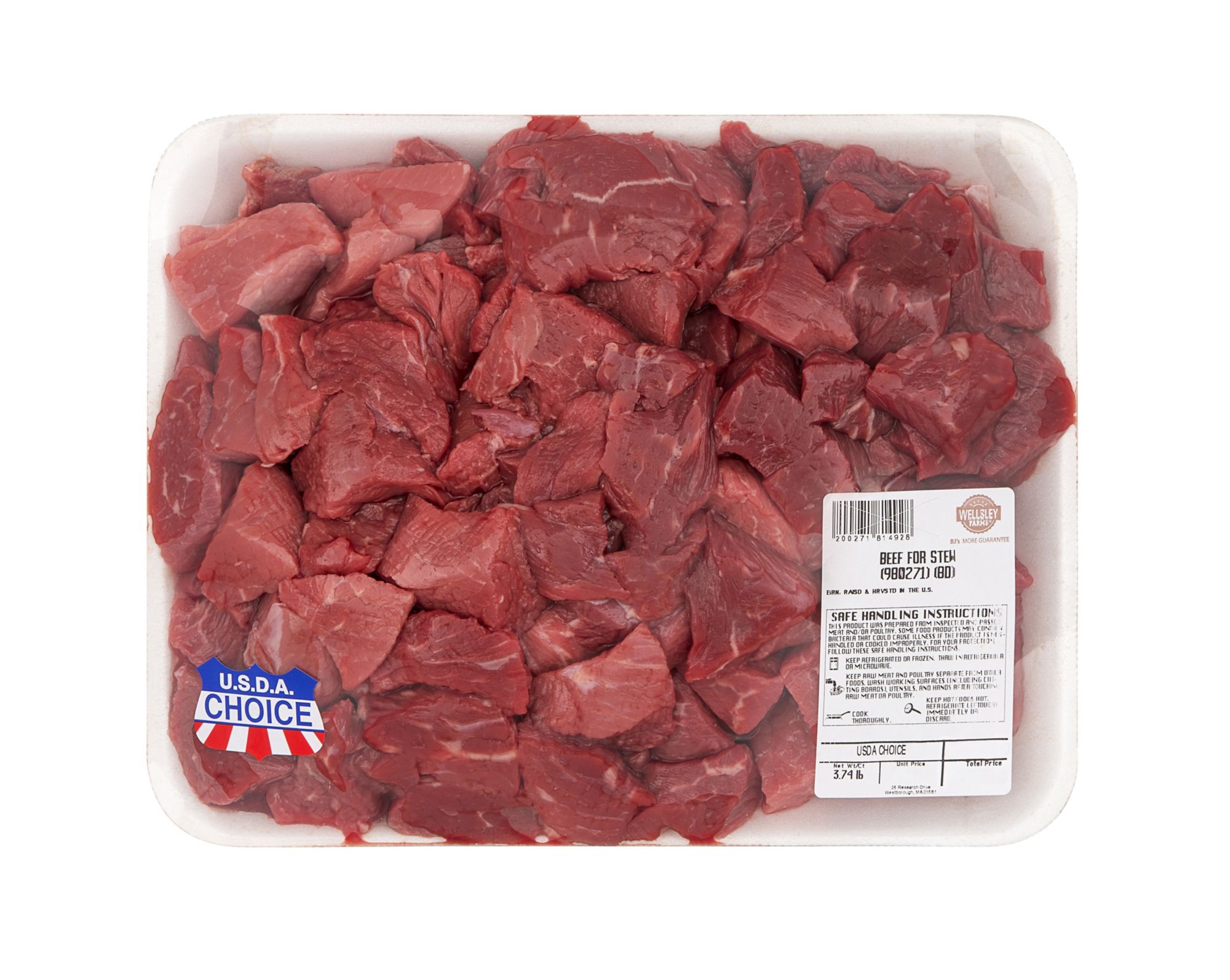 USDA Choice Beef Stew,  3.25-4lbs.
