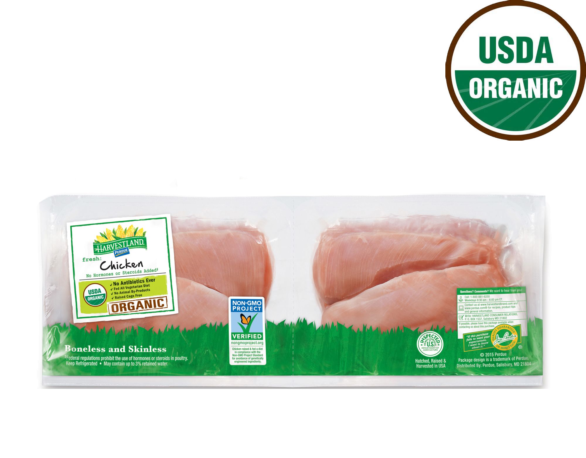 Harvestland Organic Boneless Chicken Breast, 2.5-3.5 lbs