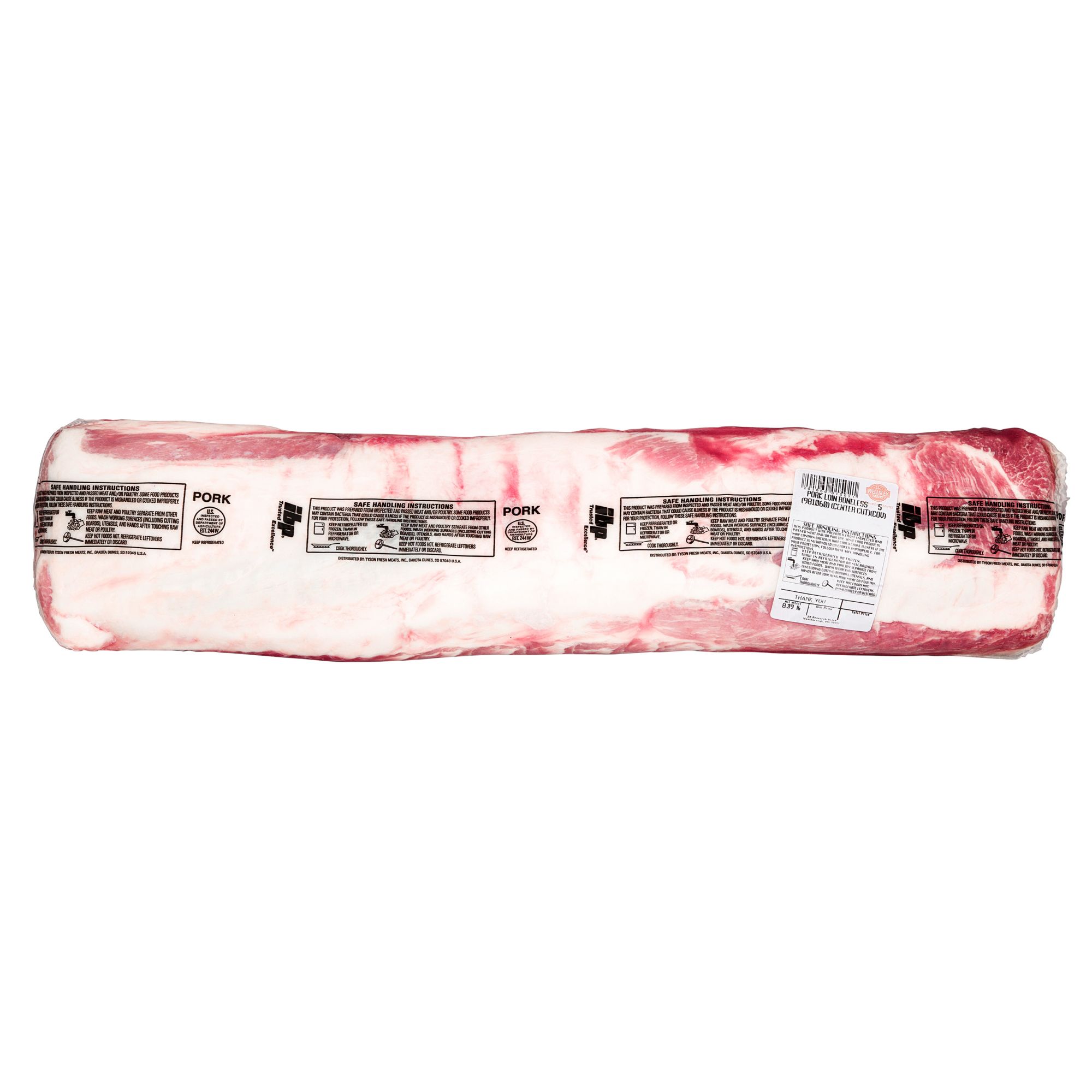 Wellsley Farms Whole Boneless Pork Loin,  6-10 lbs.