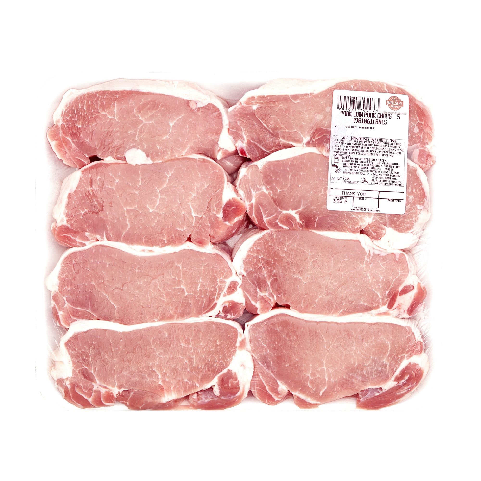 Wellsley Farms Boneless Fresh Pork Loin Chops,  4.75-5.5 lb