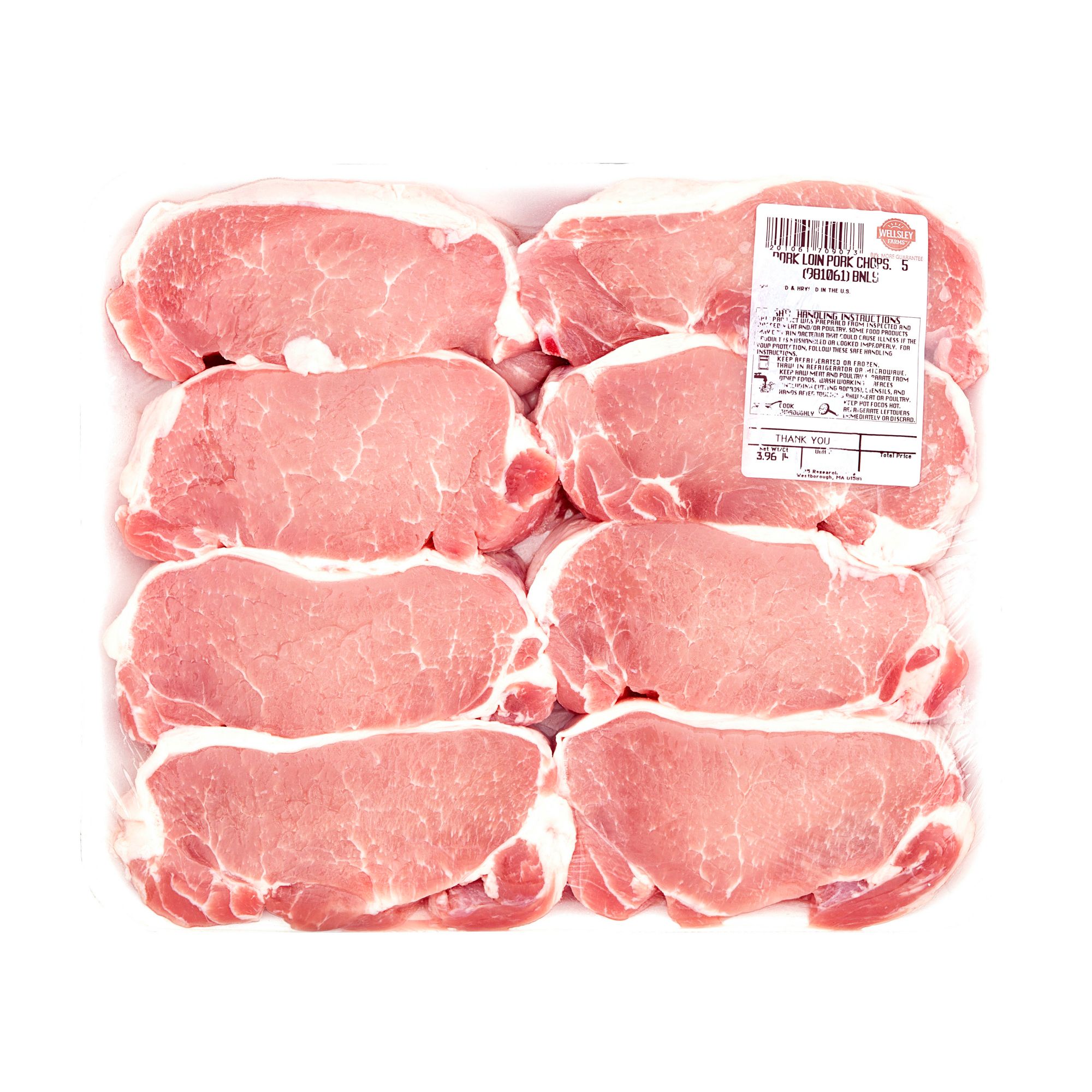 Wellsley Farms Boneless Fresh Pork Loin Chops,  4.75-5.5 lb