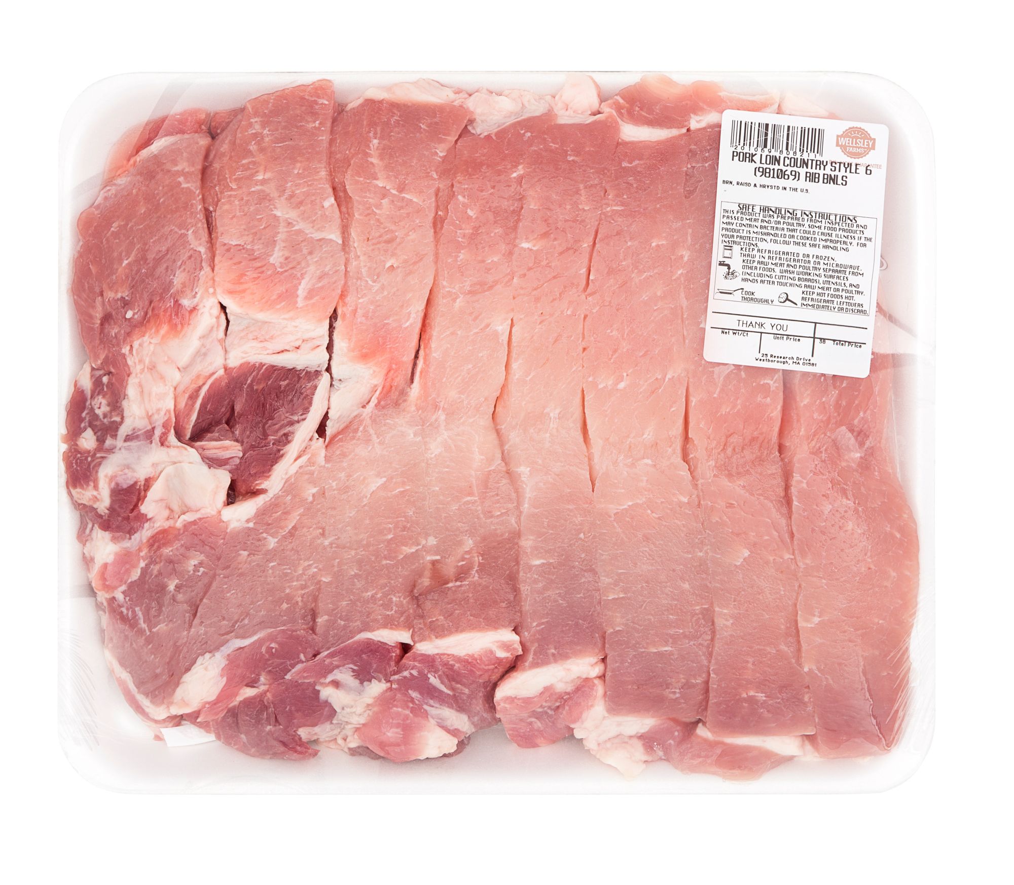 Wellsley Farms Pork Loin Country Style Boneless Ribs 3.75-4.5 lb