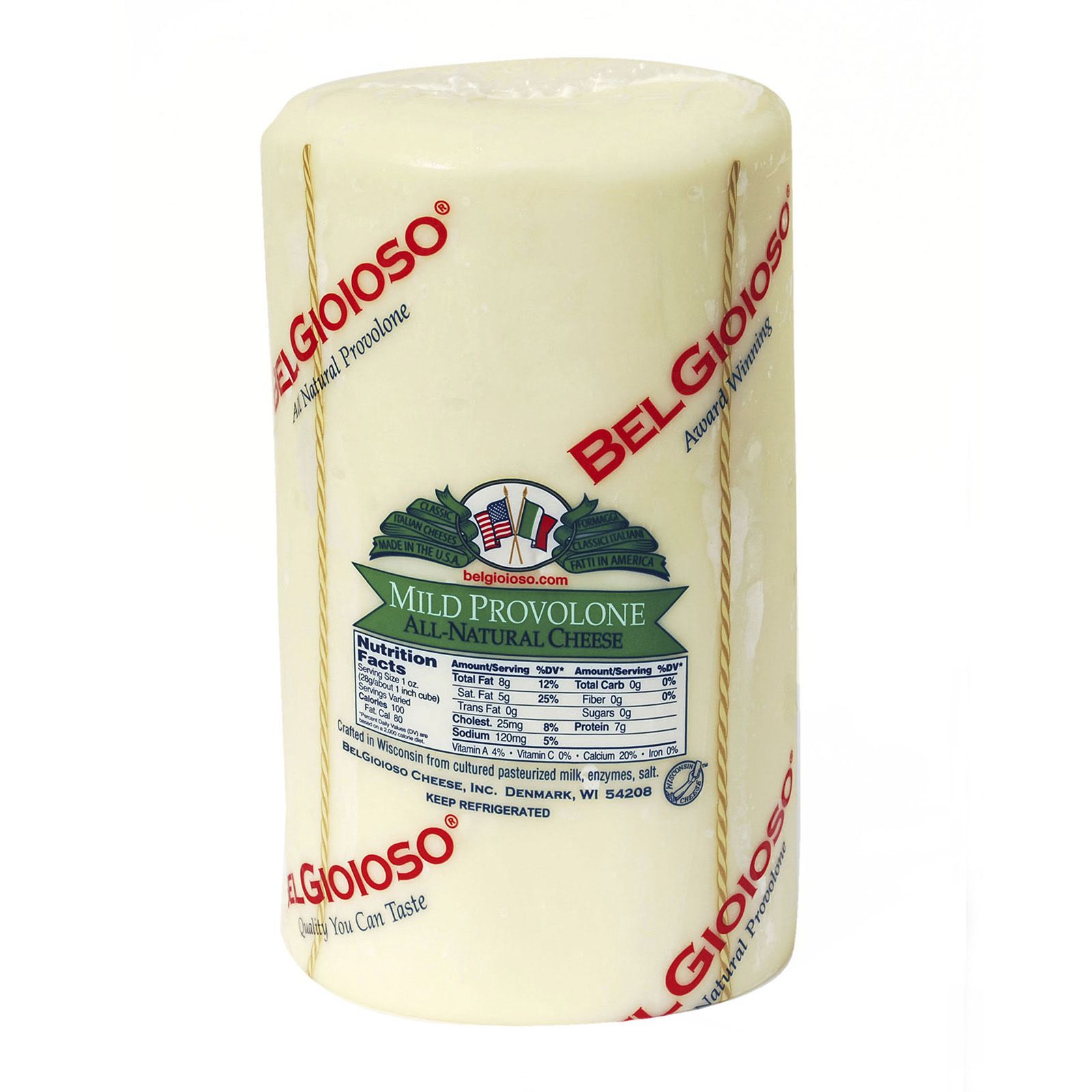 BelGioioso Mild Slicing Provolone Cheese, 0.75-1.5 lb Standard Cut