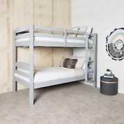 W. Trends Twin-Size Solid Wood Bunk Bed - Gray
