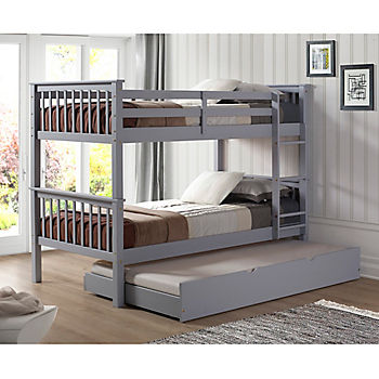 W Trends Twin Wood Bunk Bed Gray, Bj S Twin Bunk Bed Reviews