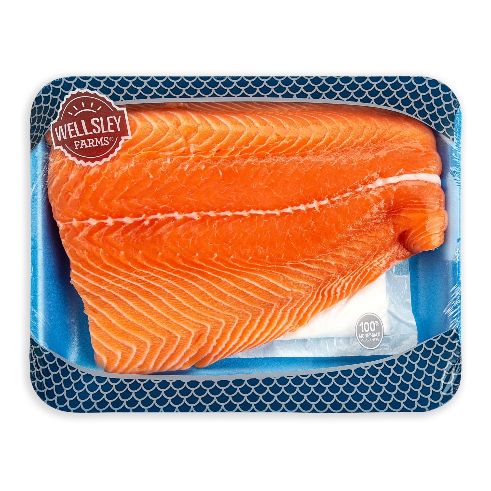 Wellsley Farms Skin On Fresh Norwegian Salmon Fillets,  1.25-2lbs.