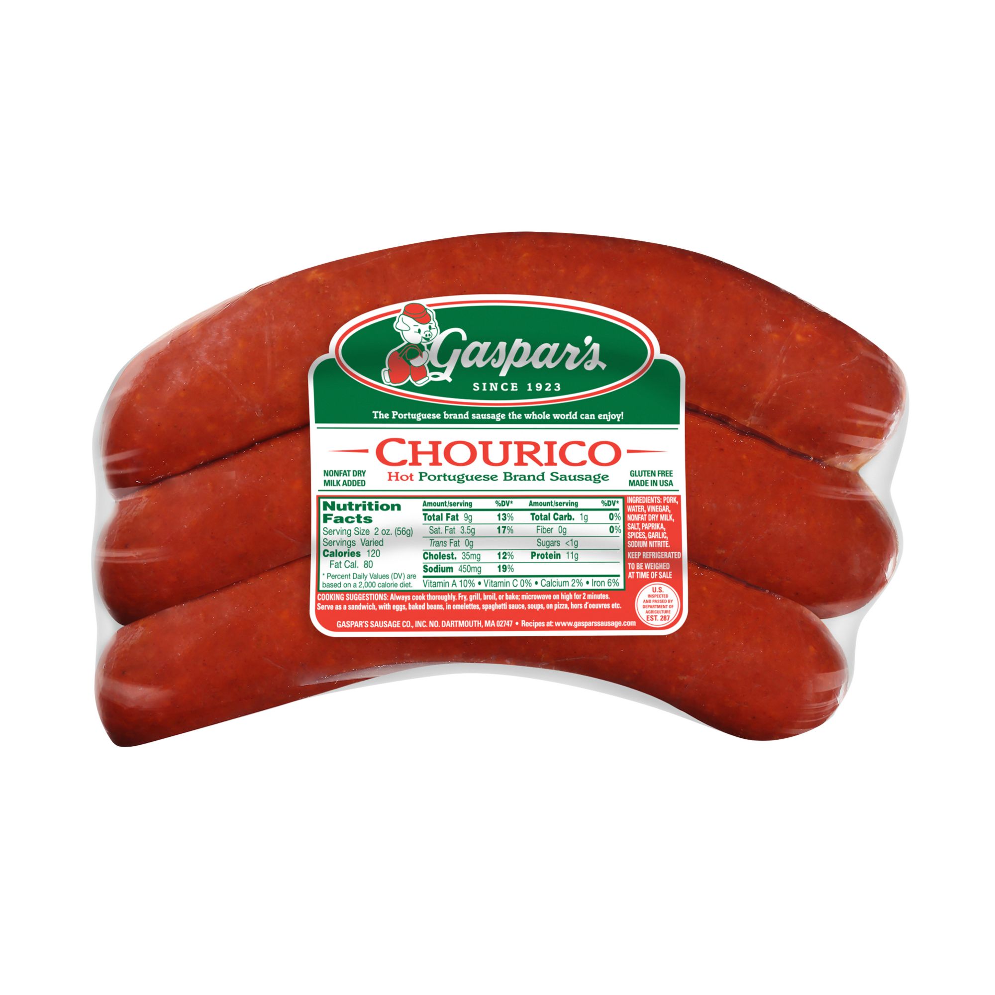 Gaspar's Chourico Family Pack, 2.5-3.5 lbs.