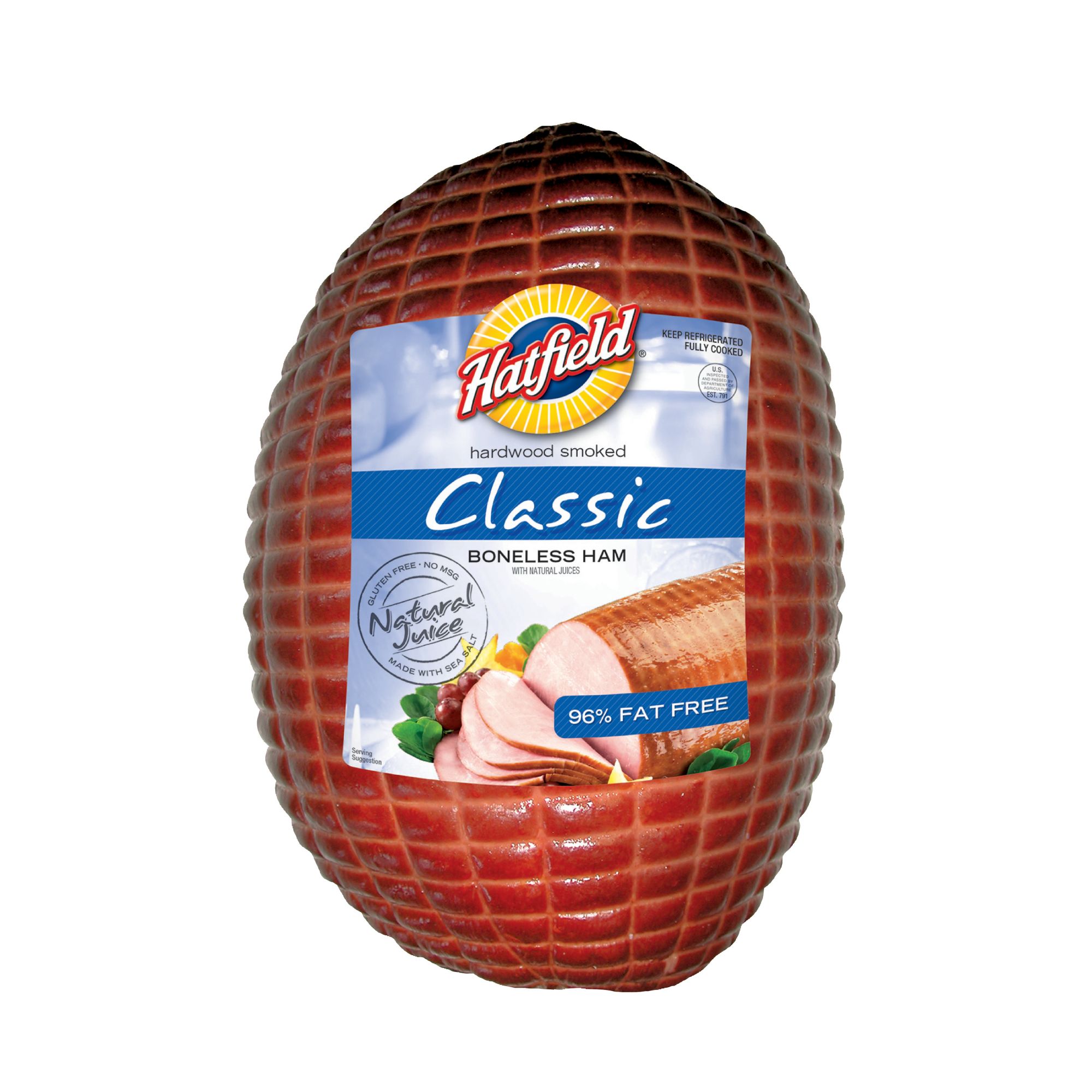Hatfield Boneless Whole Ham, Natural Juice, 8-10 lbs.