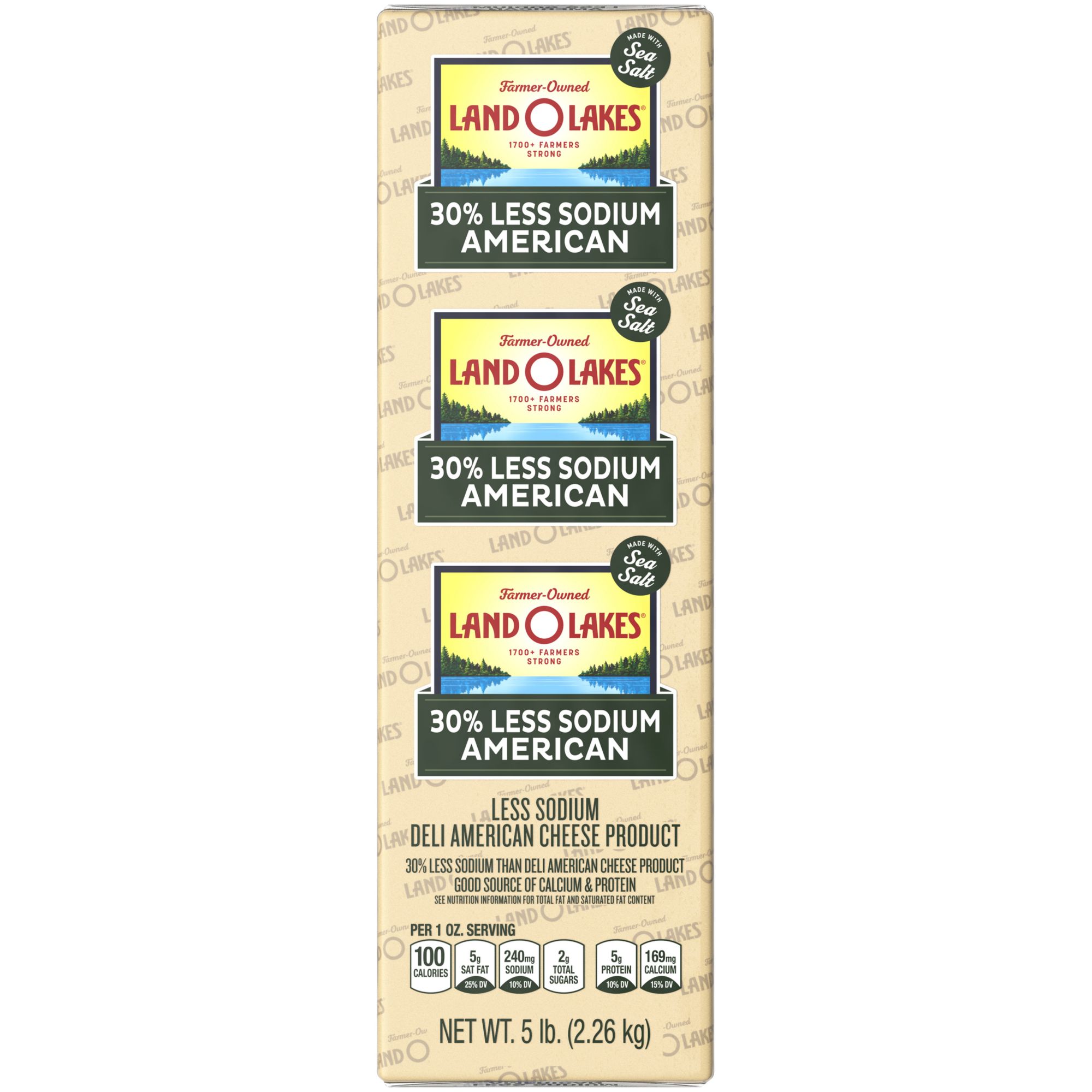 Land O Lakes 30% Less Sodium White Deli American Cheese Slices, 0.75-1.5 lbs.