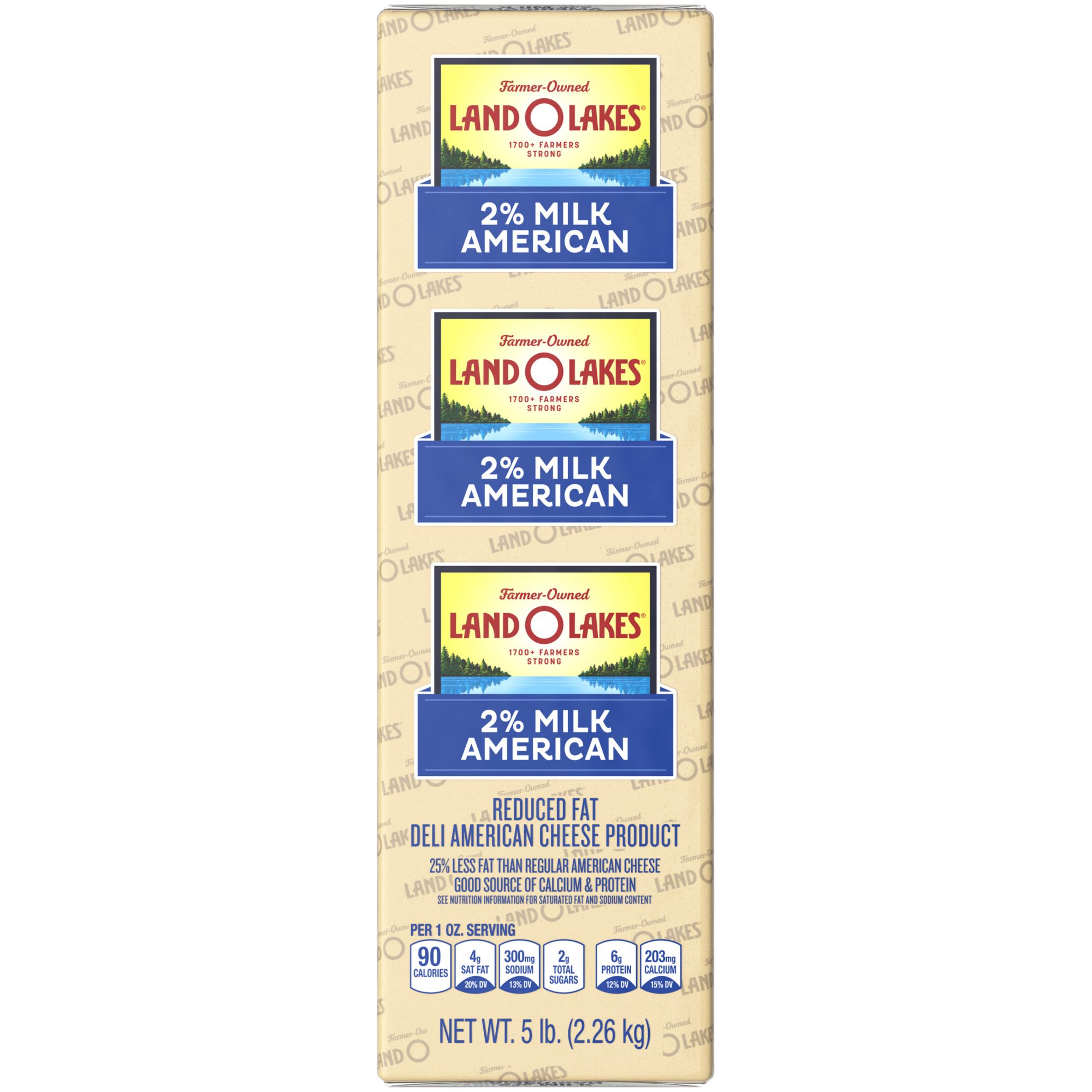 Land O Lakes 2% Milk Reduced Fat White Deli American Cheese Slices, 0.75 - 1.5 lbs.