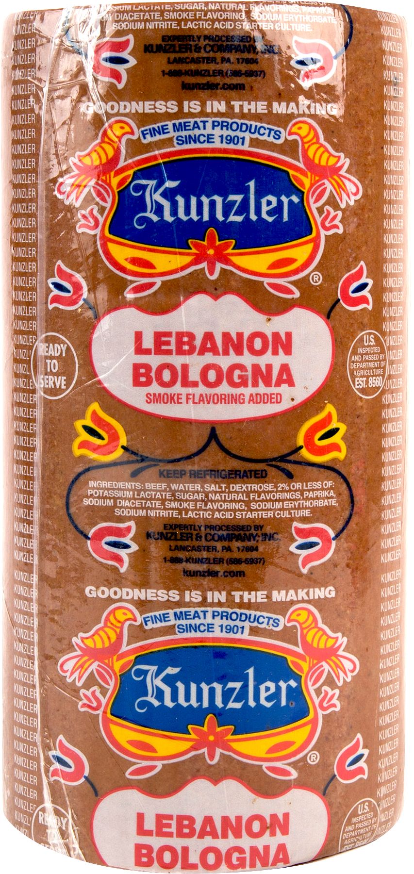 Kunzler Lebanon Bologna, 0.75-1.5 lb Standard Cut