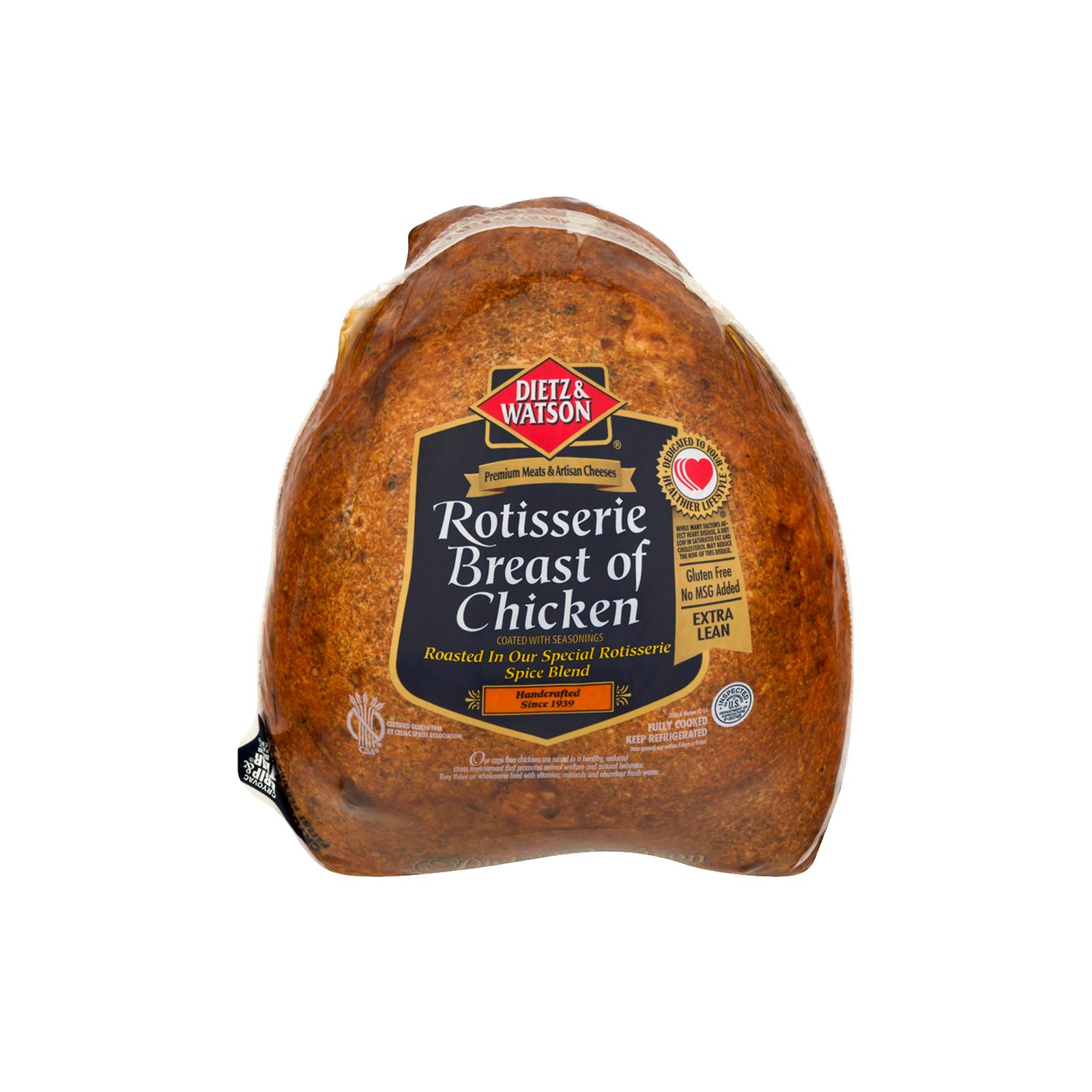 Dietz and Watson Rotisserie Style Chicken Breast, 0.75-1.5 lb Standard Cut